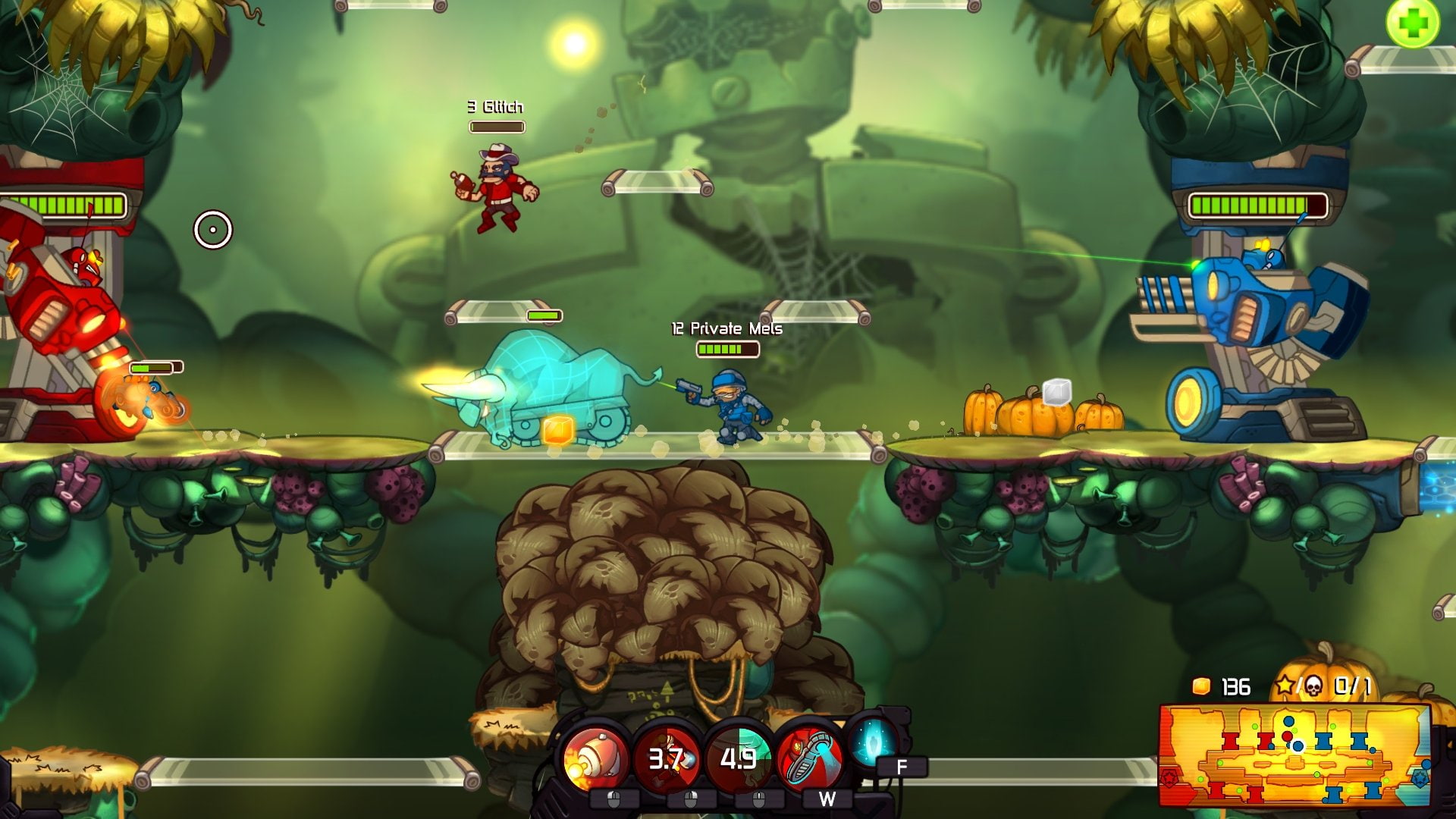 2d moba, action, assemble, awesomenauts, mmo, online, platform