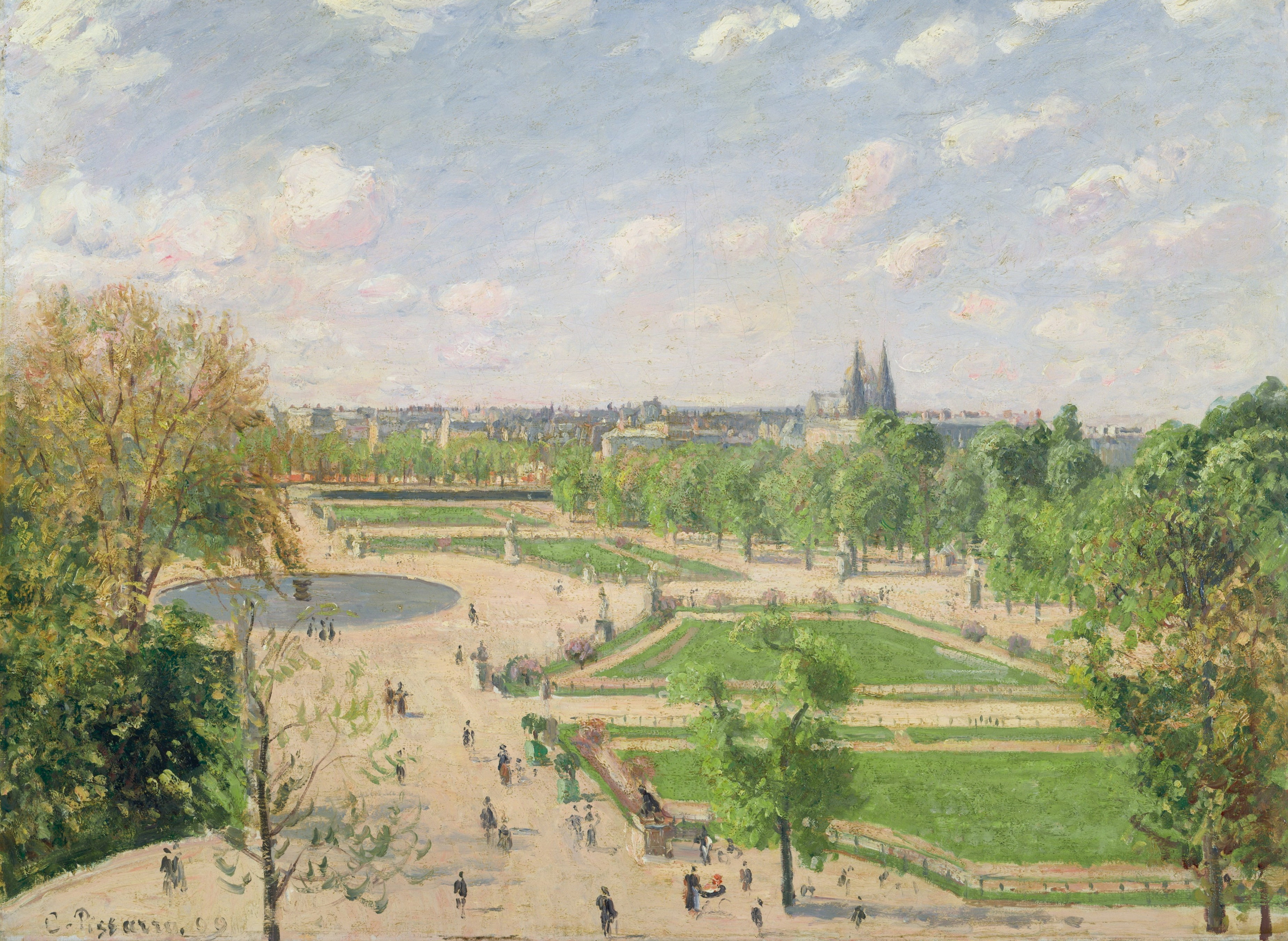 landscape, the city, Park, Paris, picture, Camille Pissarro