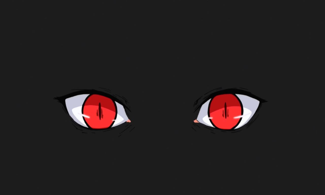 red eyes artwork, Kagerou Project, digital art, anime, black