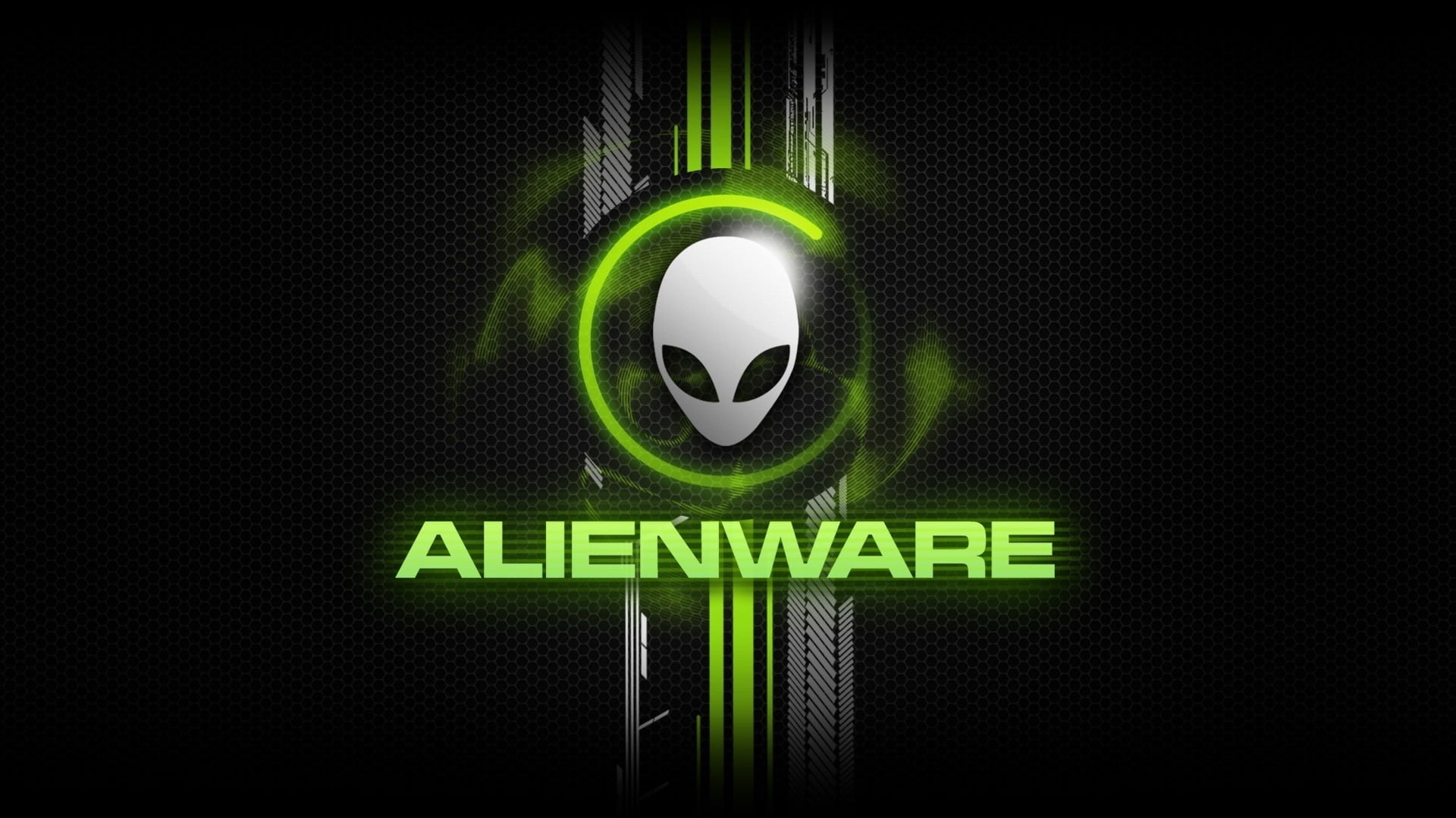 Alienware logo, the inscription, texture, head, brand, communication