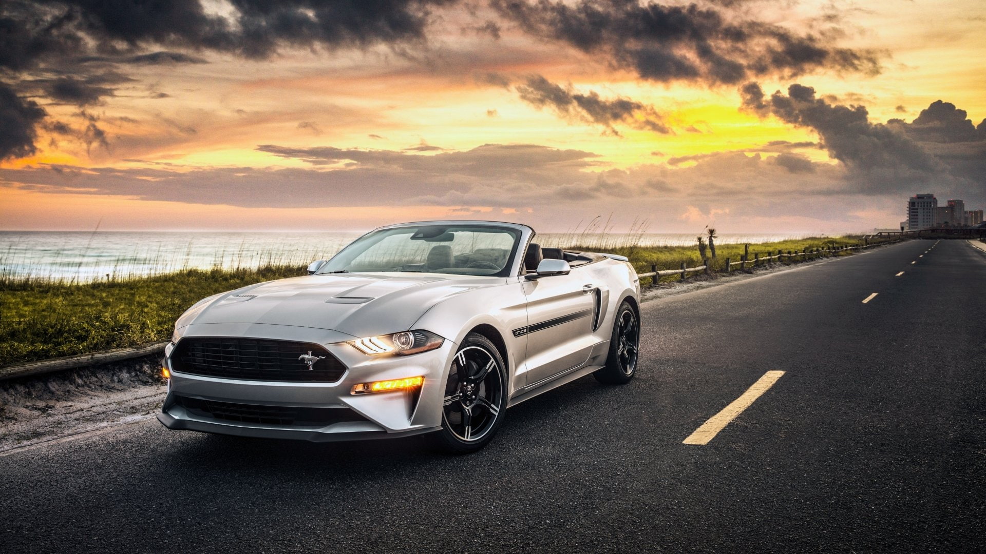 Ford, Ford Mustang GT, Car, Muscle Car, Silver Car, Vehicle