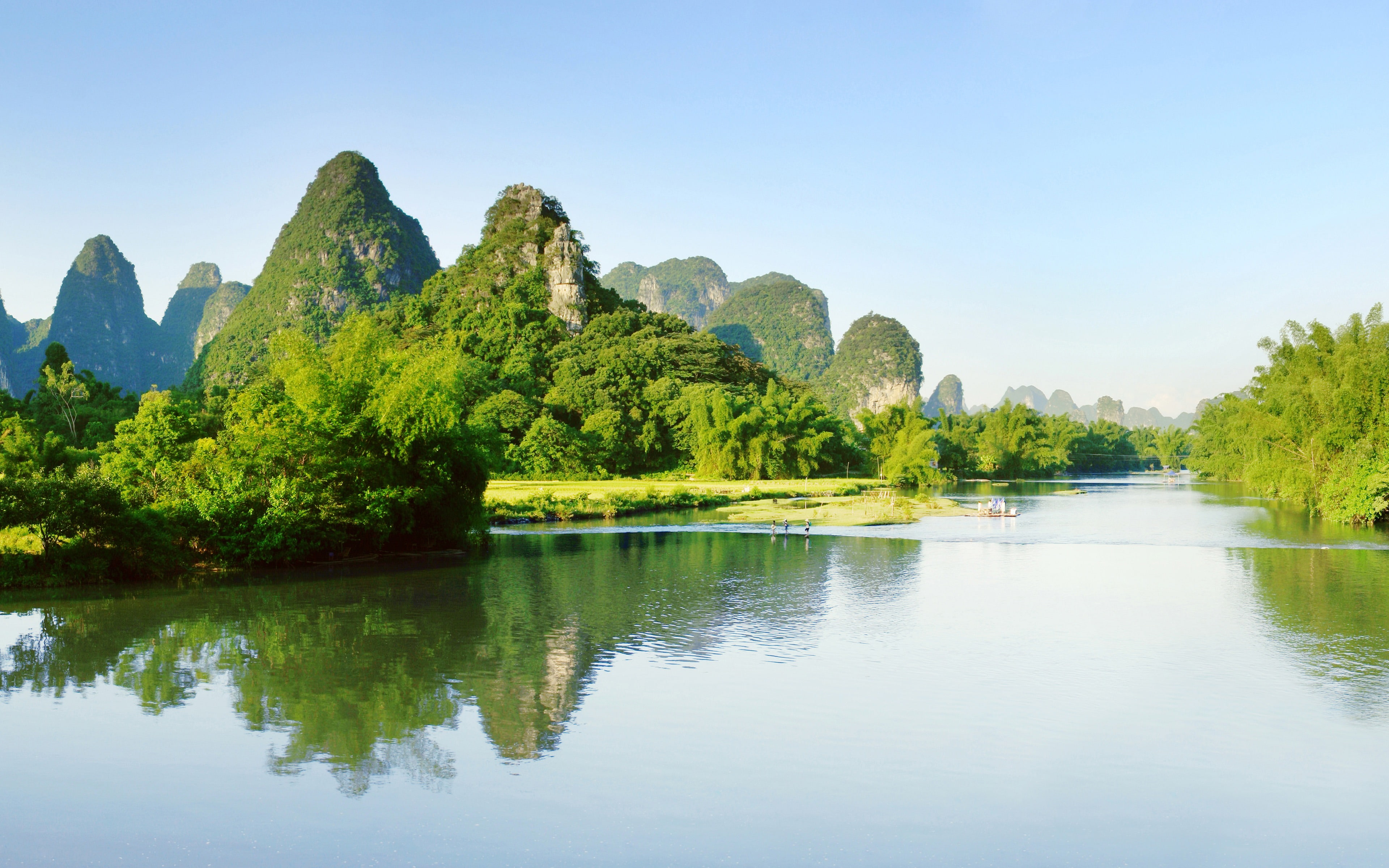 Free download | HD wallpaper: Guangxi China green mountains and rivers ...