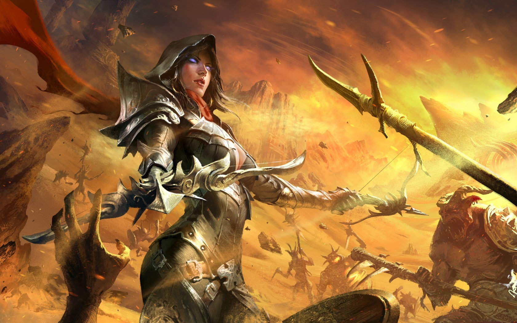 Demon Hunter, digital art, video games, Diablo III, fantasy art