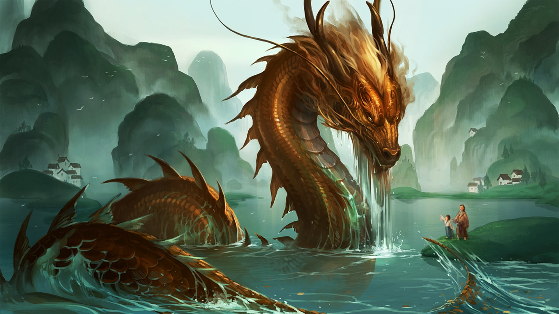 dragon, digital art, chinese dragon