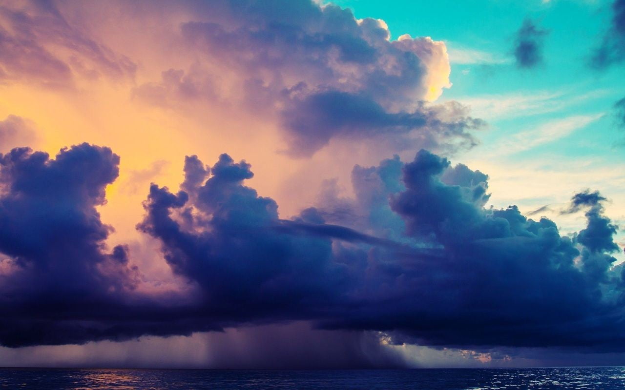 gray cloud, clouds, sea, sky, cloud - sky, water, beauty in nature