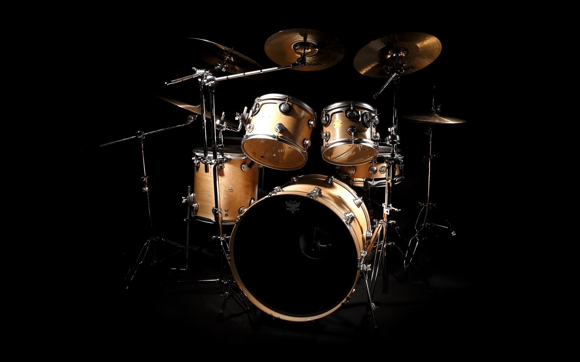 Drums black background-2016 Music HD Wallpaper, drum kit, studio shot
