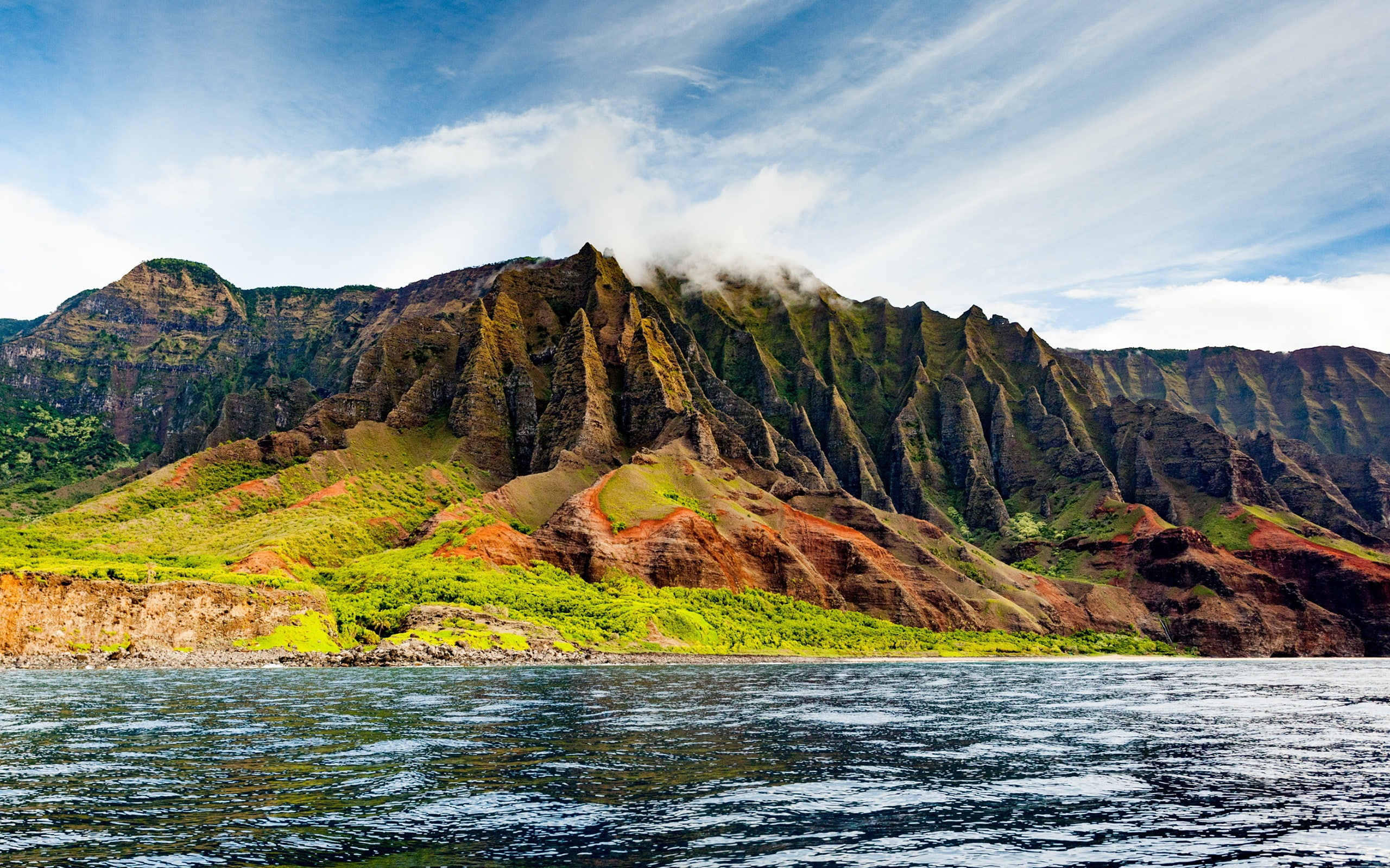 The na pali coast from the ocean-Scenery HD Wallpa.., beauty in nature