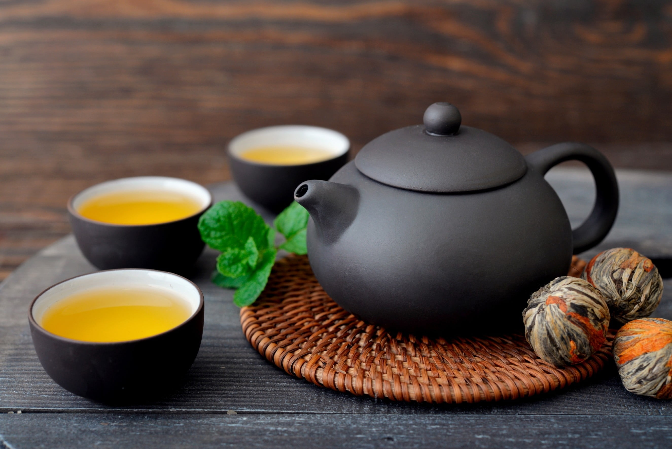 black ceramic tea pot, food and drink, refreshment, teapot, hot drink
