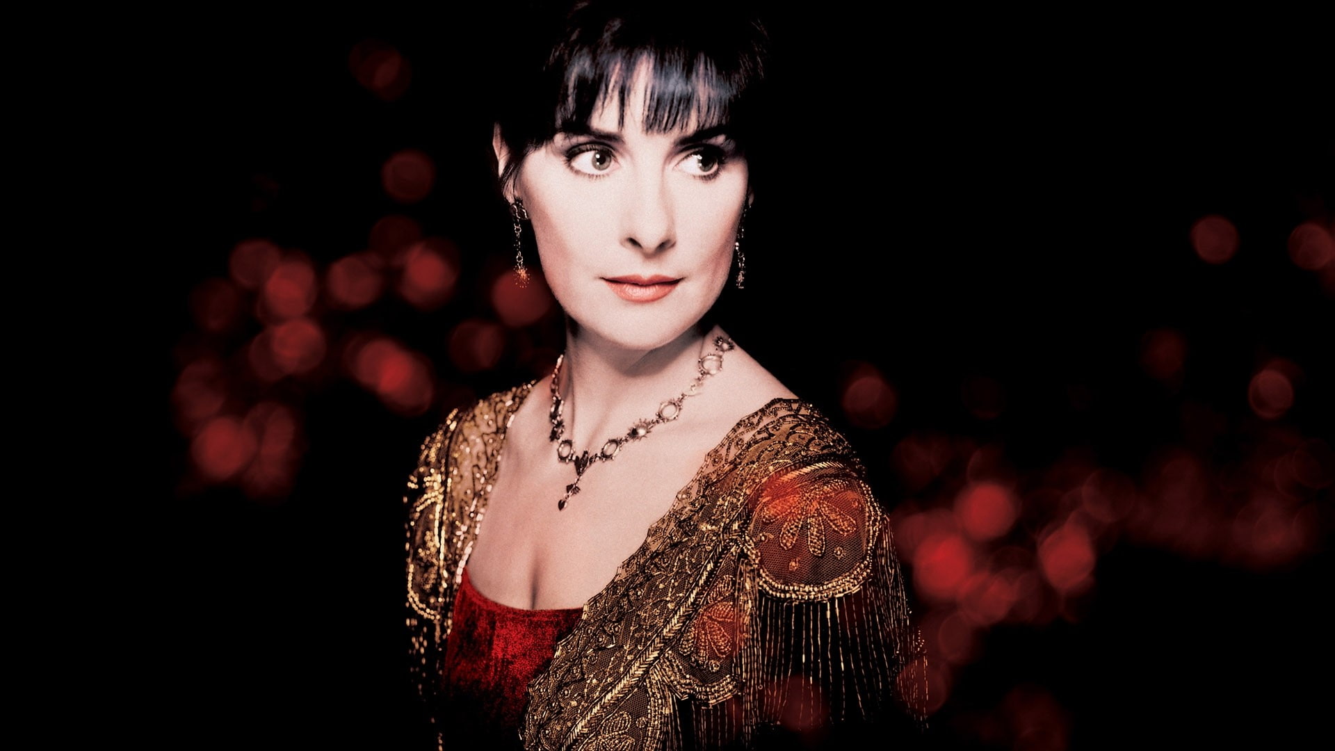 Enya, Dress, Chest, Chain, Earrings, portrait, looking at camera