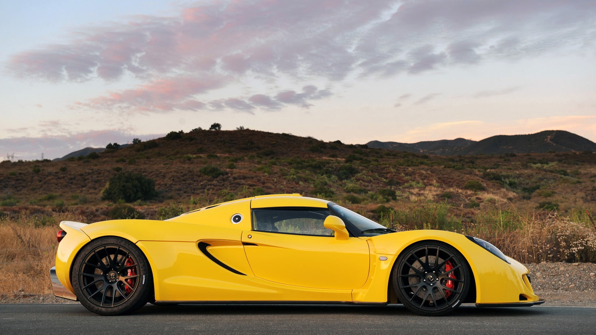 yellow sports coupe, hennessey, venom, gt, car, sports Car, speed
