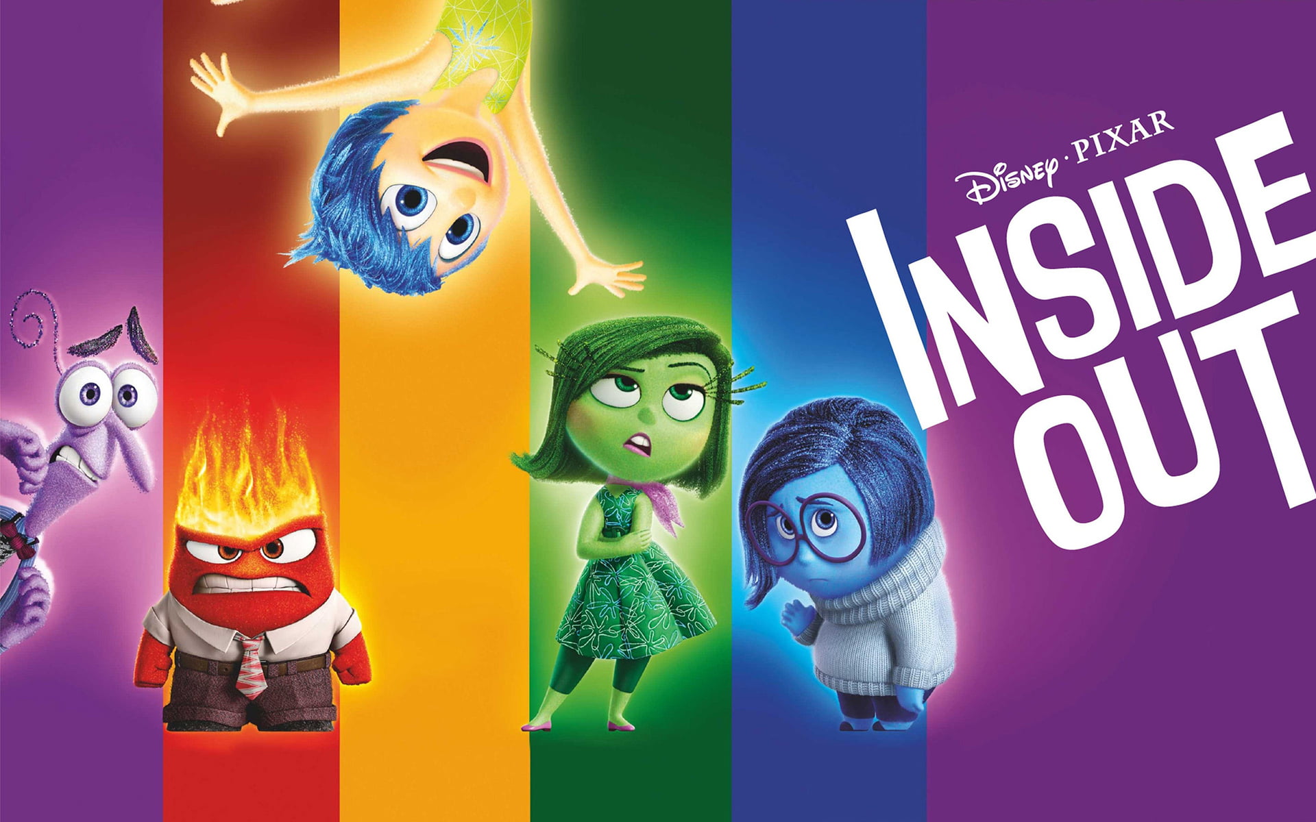 Disney Pixar Inside Out wallpaper, purple, color, blue, yellow