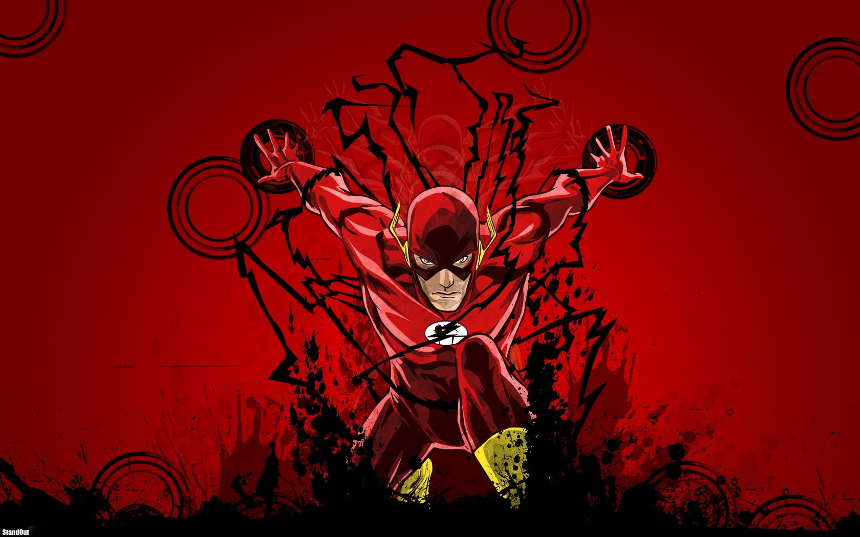 DC Flash illustration, The Flash, DC Comics, Justice League, red