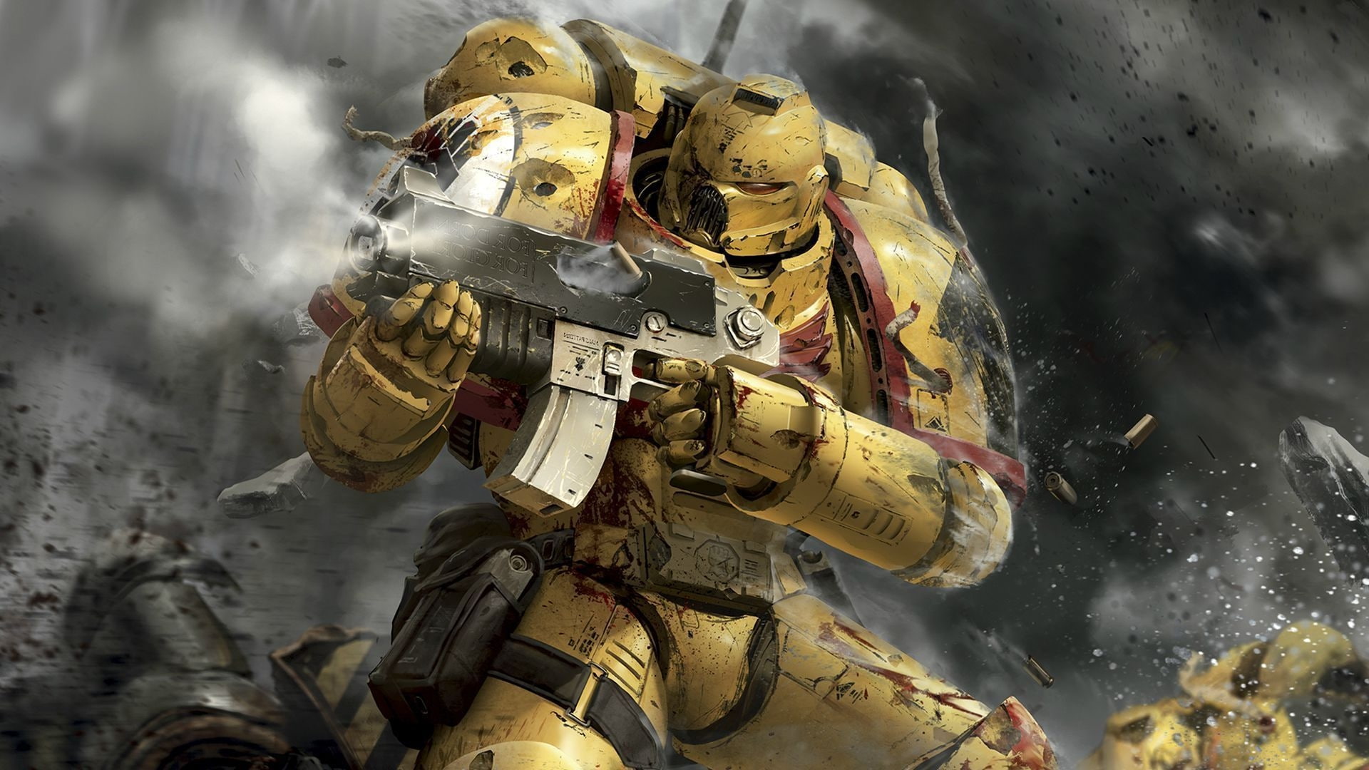 warhammer 40000: space marine, robots, battle, artwork, Games