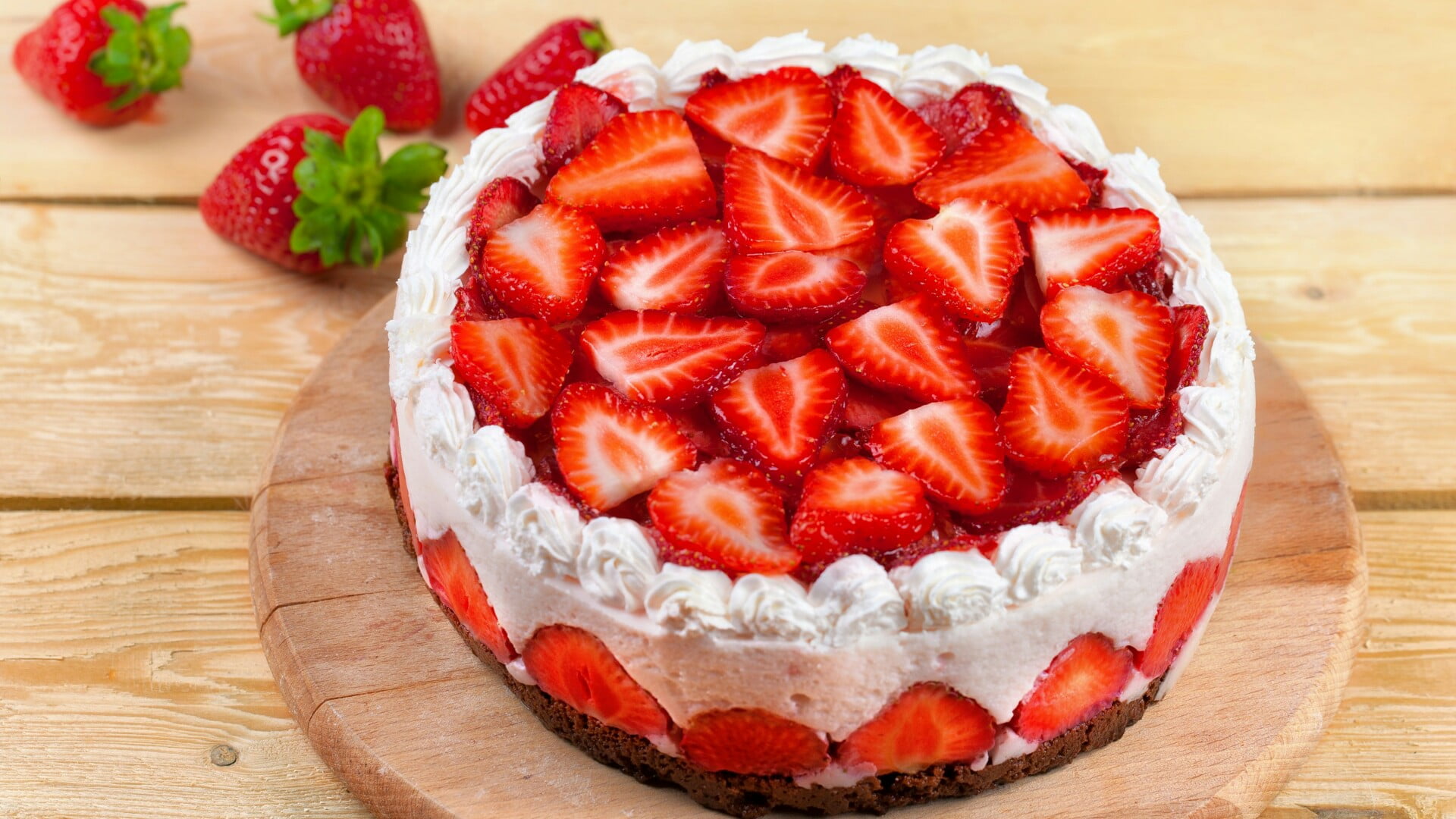 strawberry, strawberries, dessert, whipped cream, strawberry pie