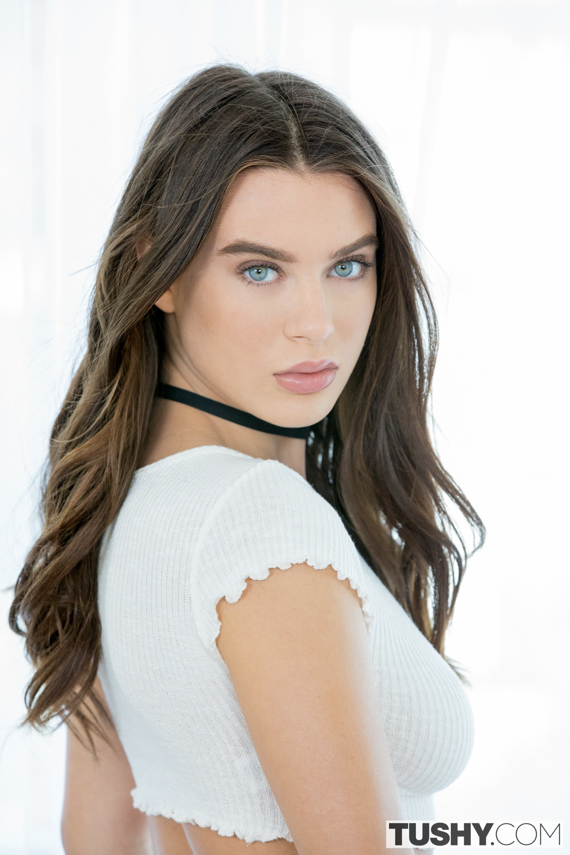 Lana Rhoades, model, women, blue eyes, portrait display
