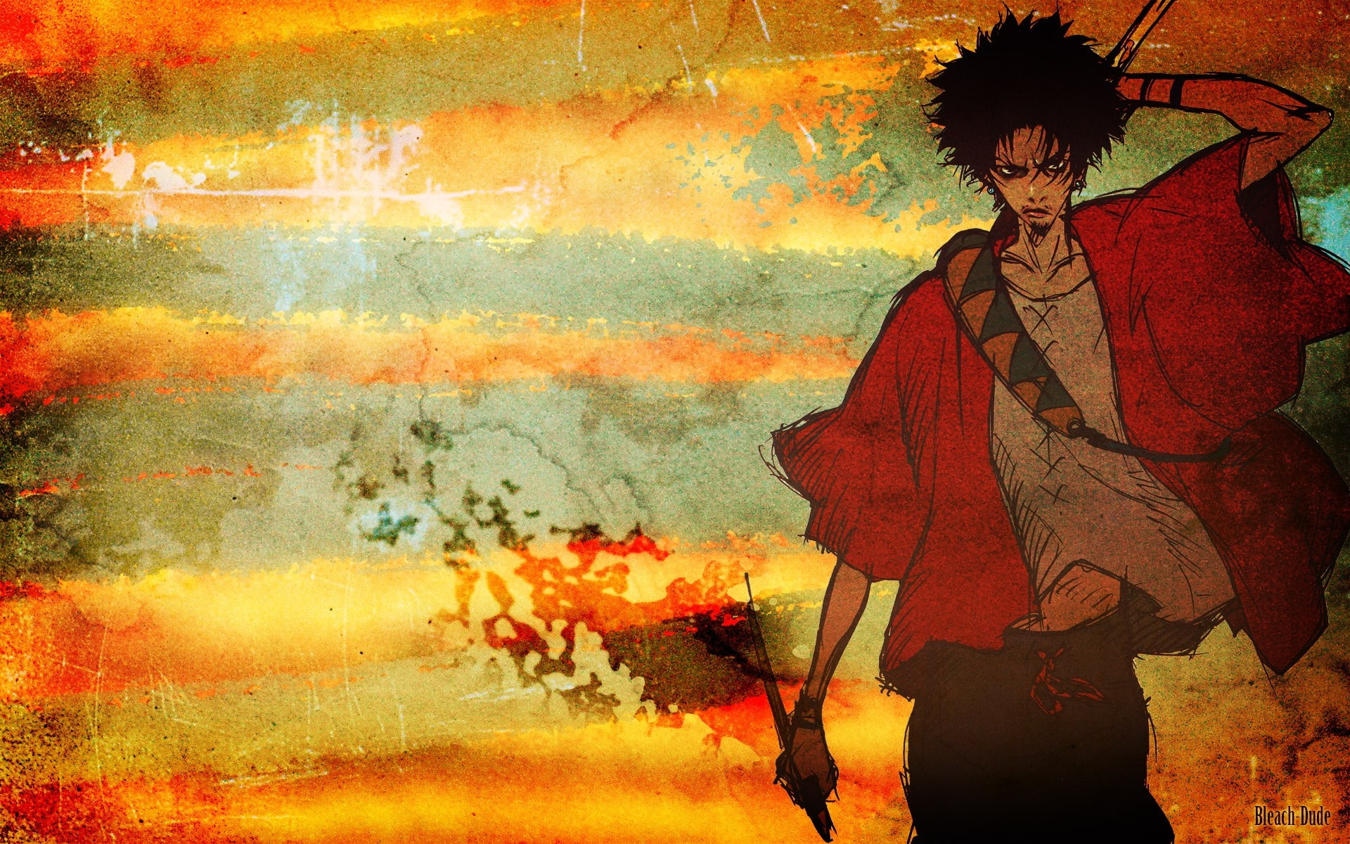 samurai champloo samurai mugen short hair anime anime boys swords black hair People Short hair HD Art