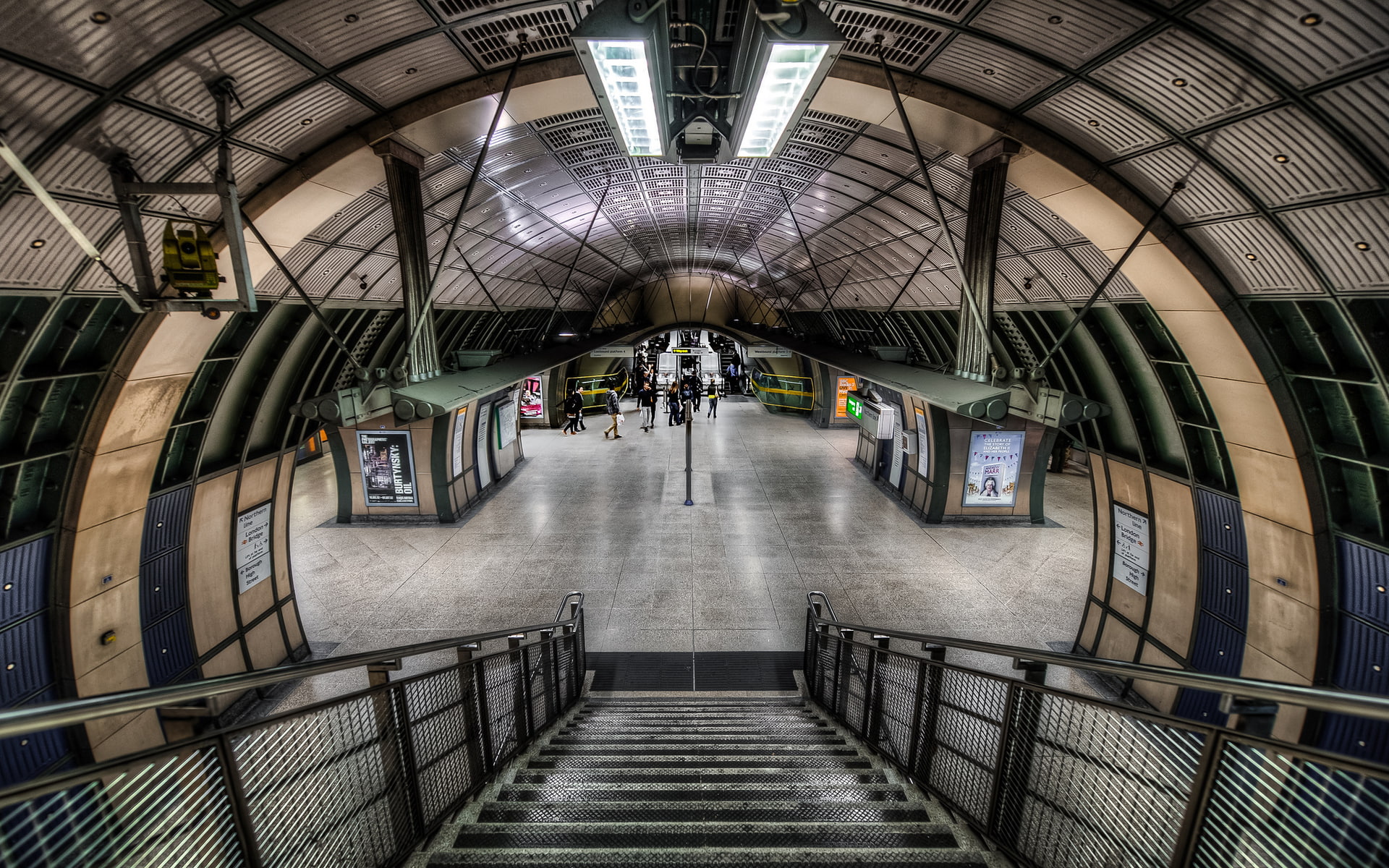 England, London, underground, train station, interior, photo manipulation