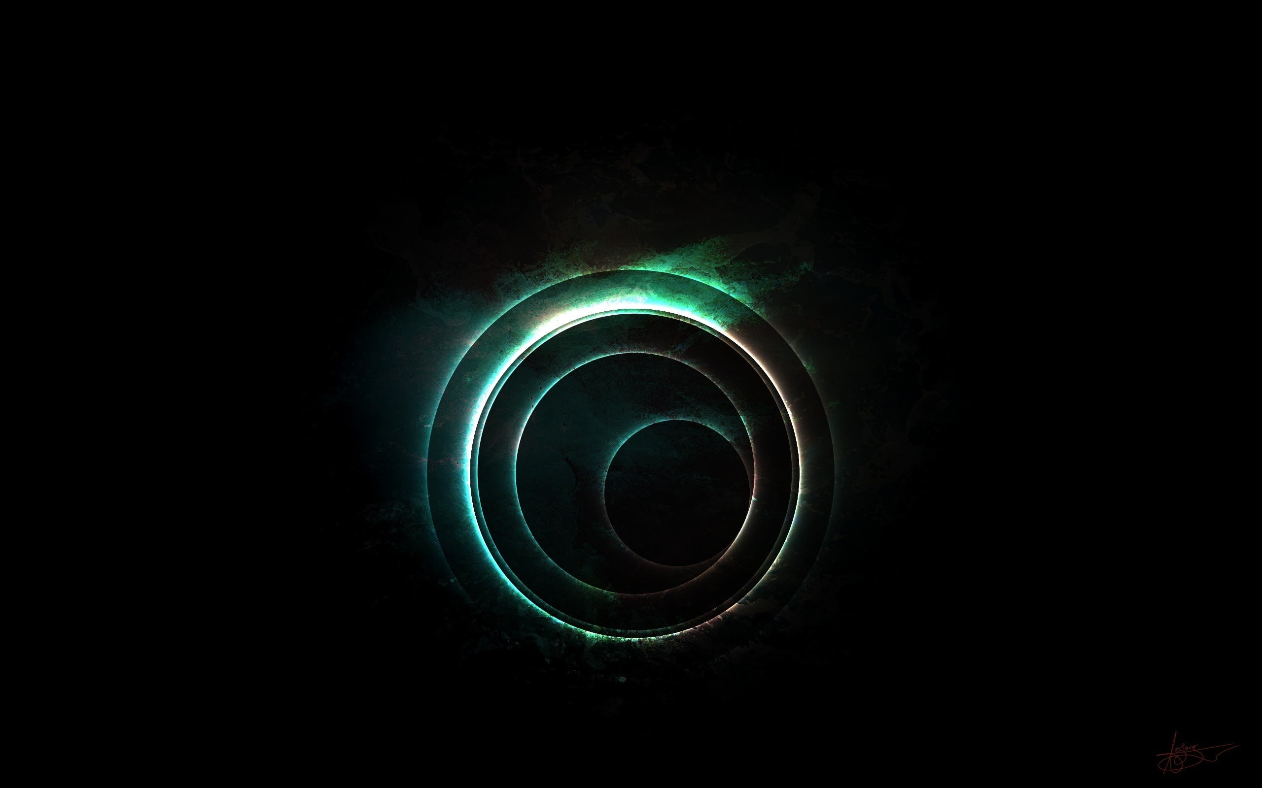 general, geometric shape, circle, black background, illuminated