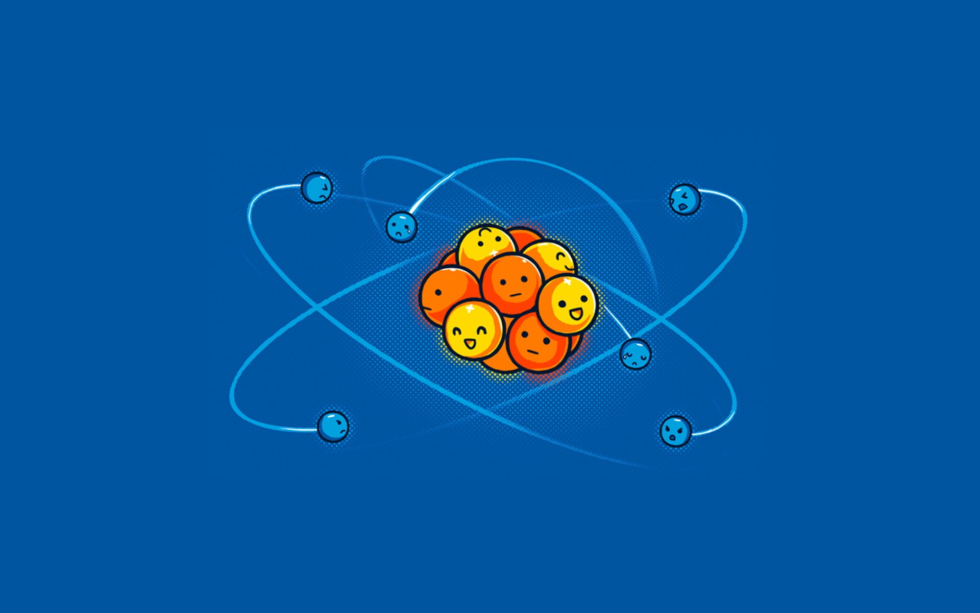 Atoms, Electrons, humor, minimalism, Neutrons, Protons, Simple