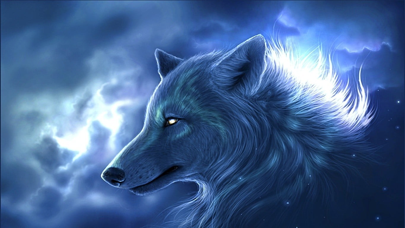 fox illustration, wolf, fantasy art, animals, artwork, one animal
