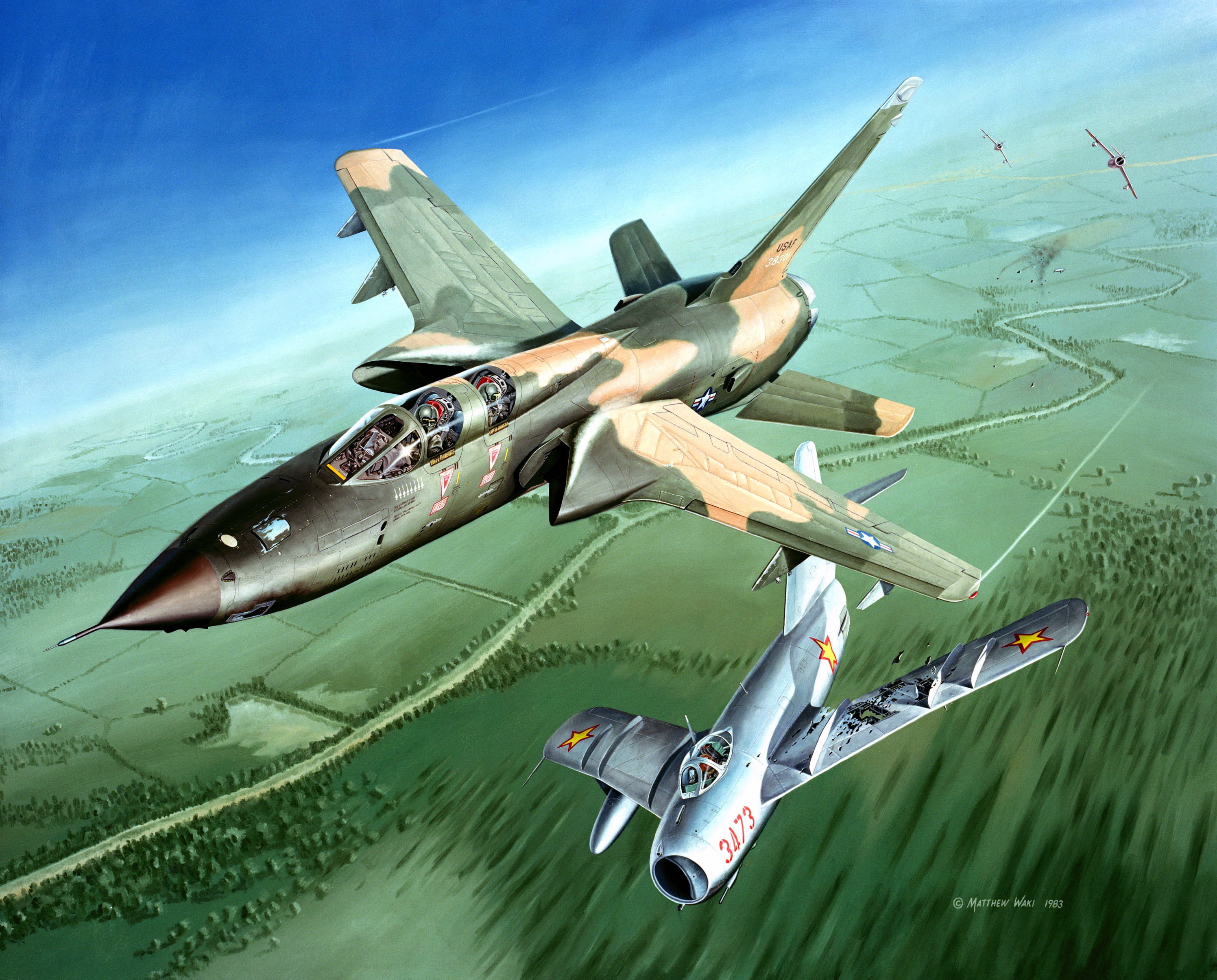 beige and green fighter jet illustration, the sky, figure, battle