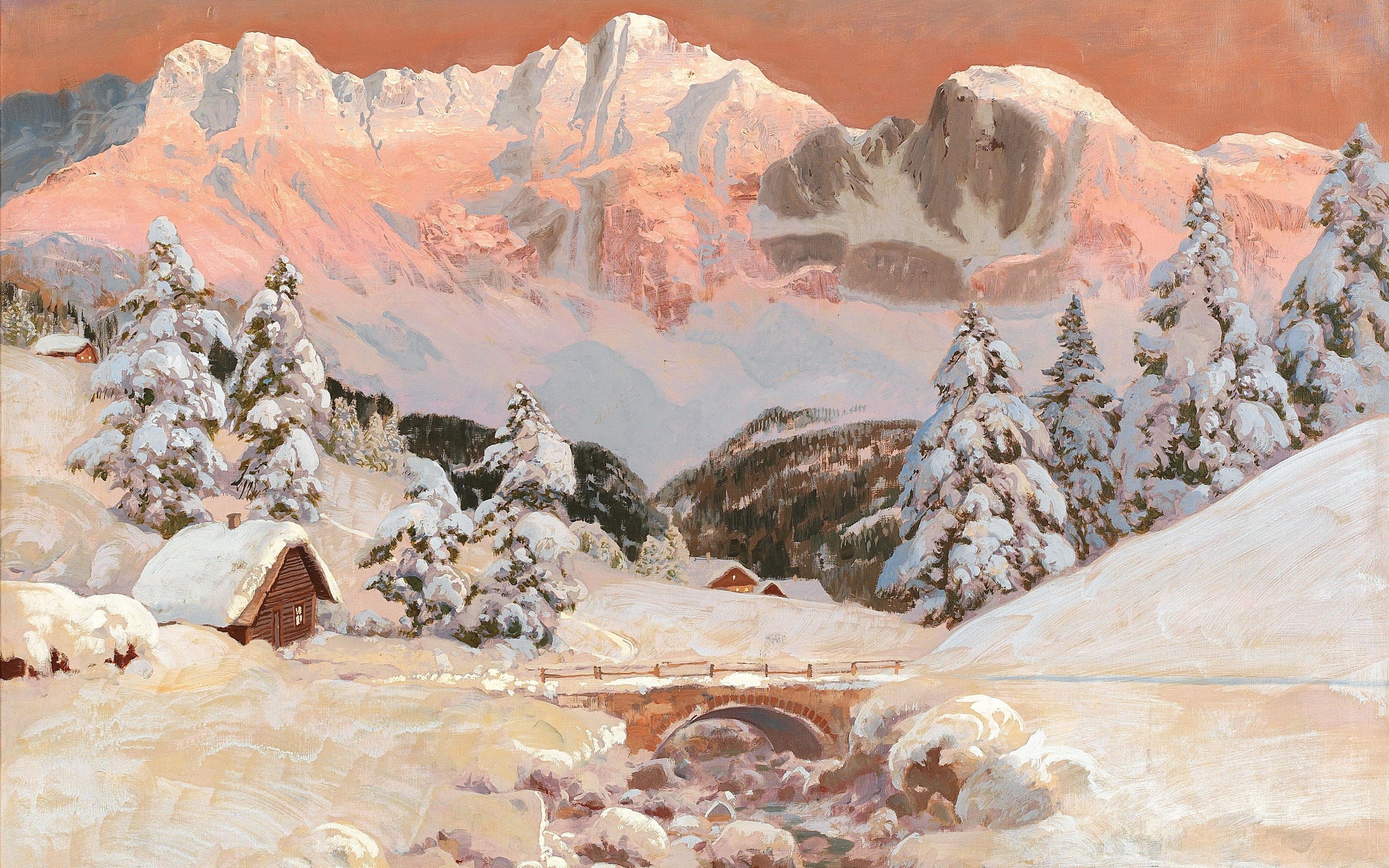Alois Arnegger, Kaiser Mountains, Austrian painter, oil on canvas