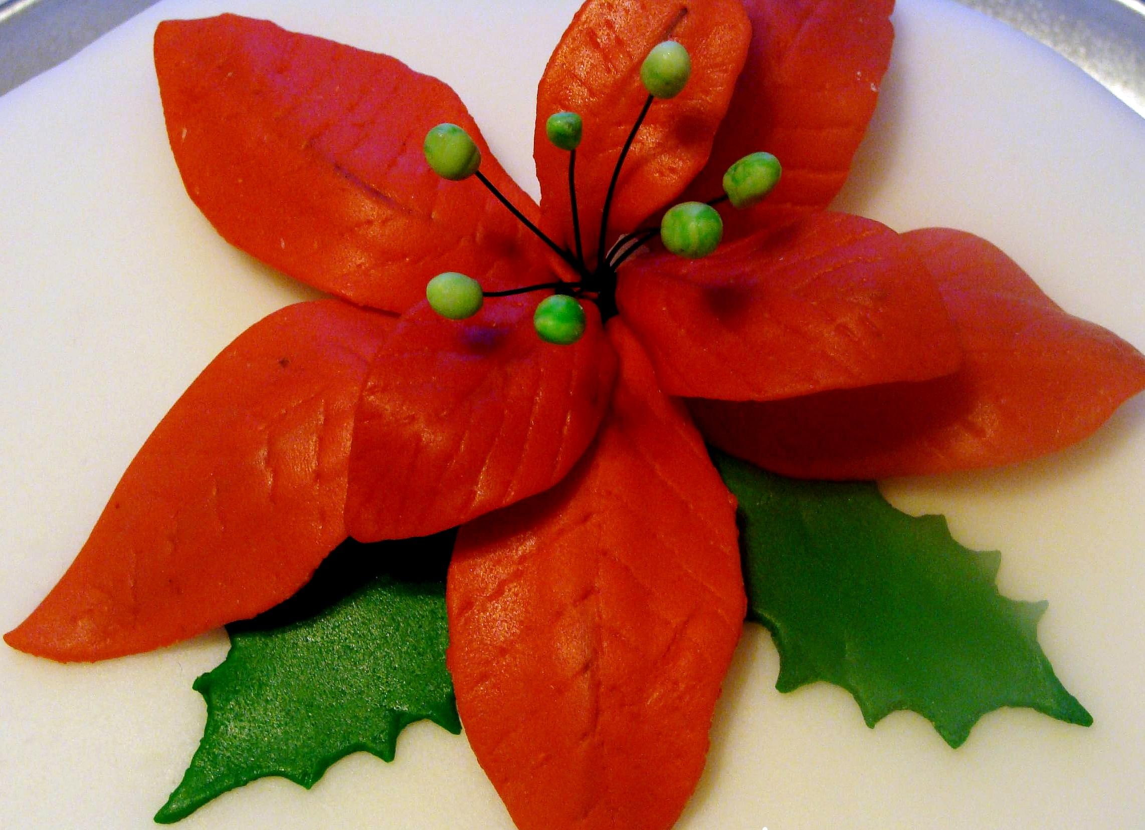 Poinsettia-cake, sweet, beautiful, 3d and abstract