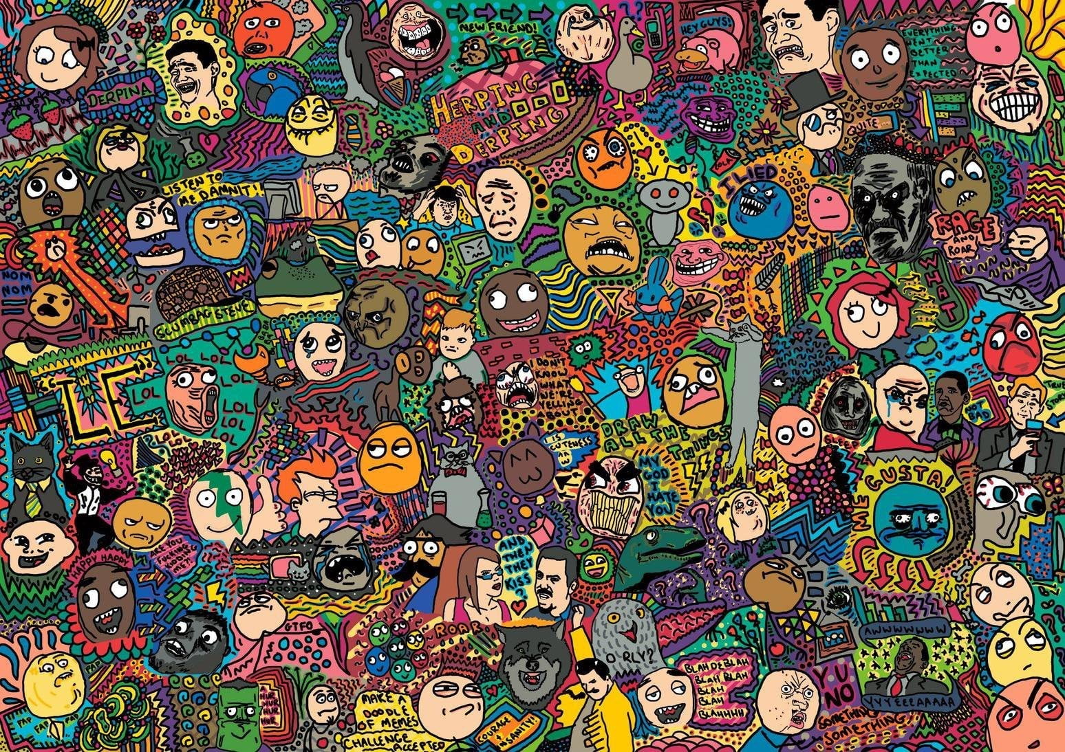 assorted-color wallpaper, memes, multi colored, pattern, full frame