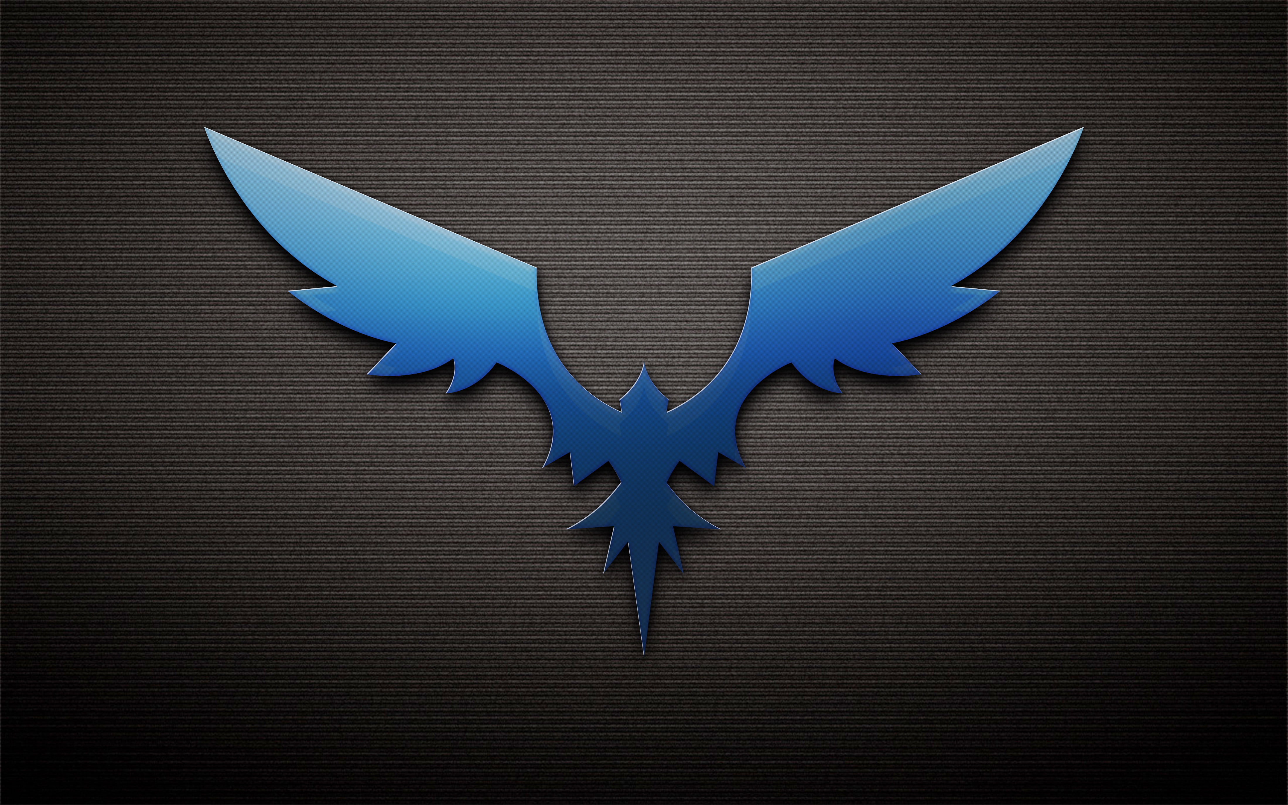 blue bird logo, wings, Phoenix, the dark background, art and craft