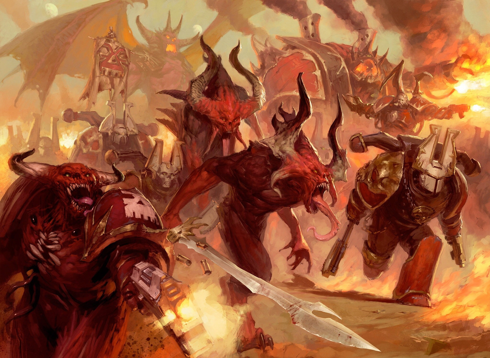 Chaos, Warhammer 40000, Warhammer 40K, Khorne Berserker, Khorne Demons