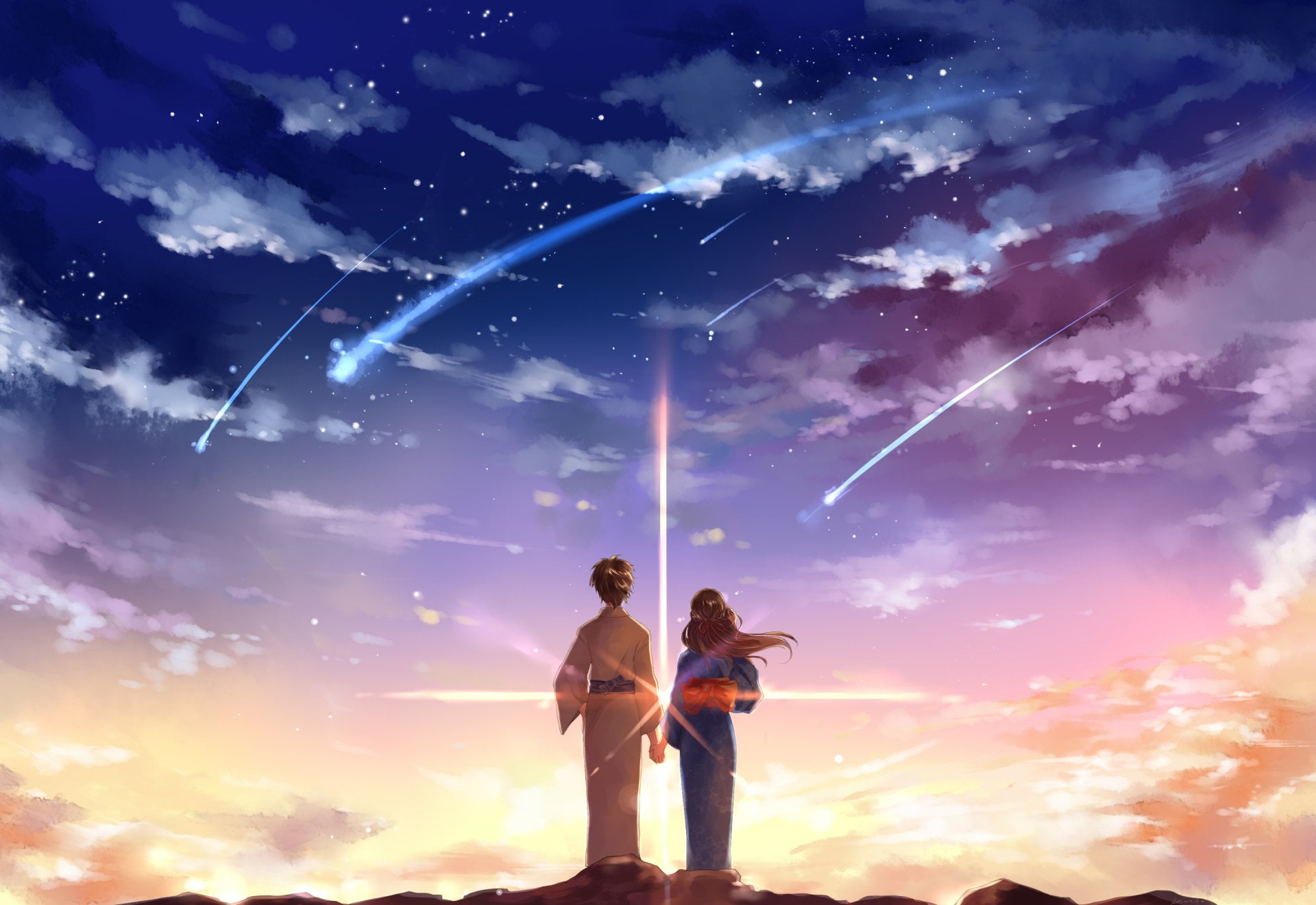 shooting stars, Anime, Your Name., Kimi No Na Wa., Mitsuha Miyamizu