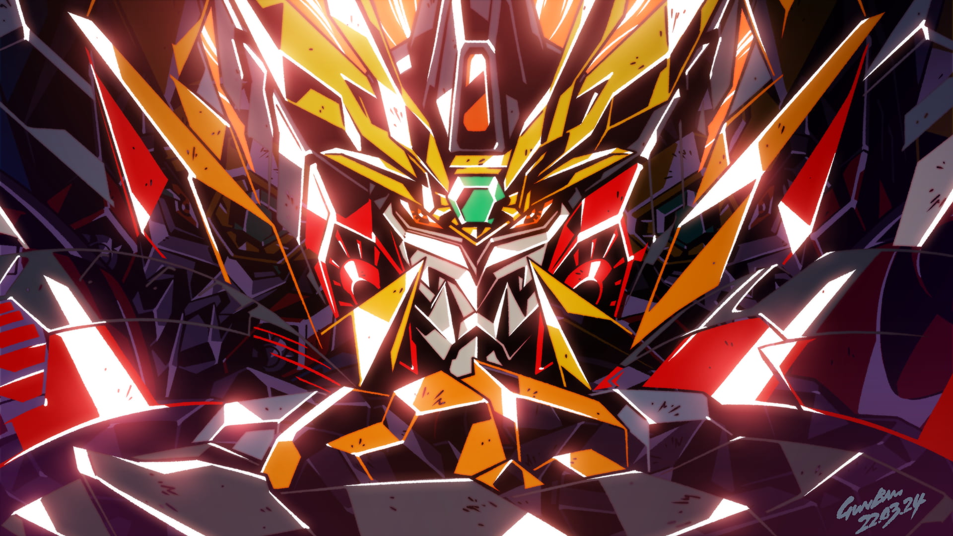 anime, mechs, Super Robot Wars, Yuusha-Ou GaoGaiGar Final, Genesic Gaogaigar