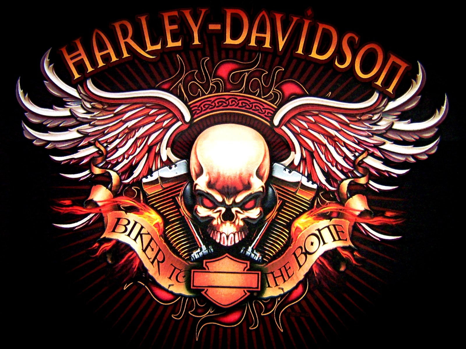Harley-Davidson logo, Motorcycles, decoration, backgrounds, illustration