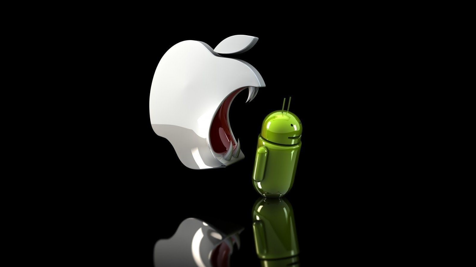 apple inc_ android operating system, studio shot, black background