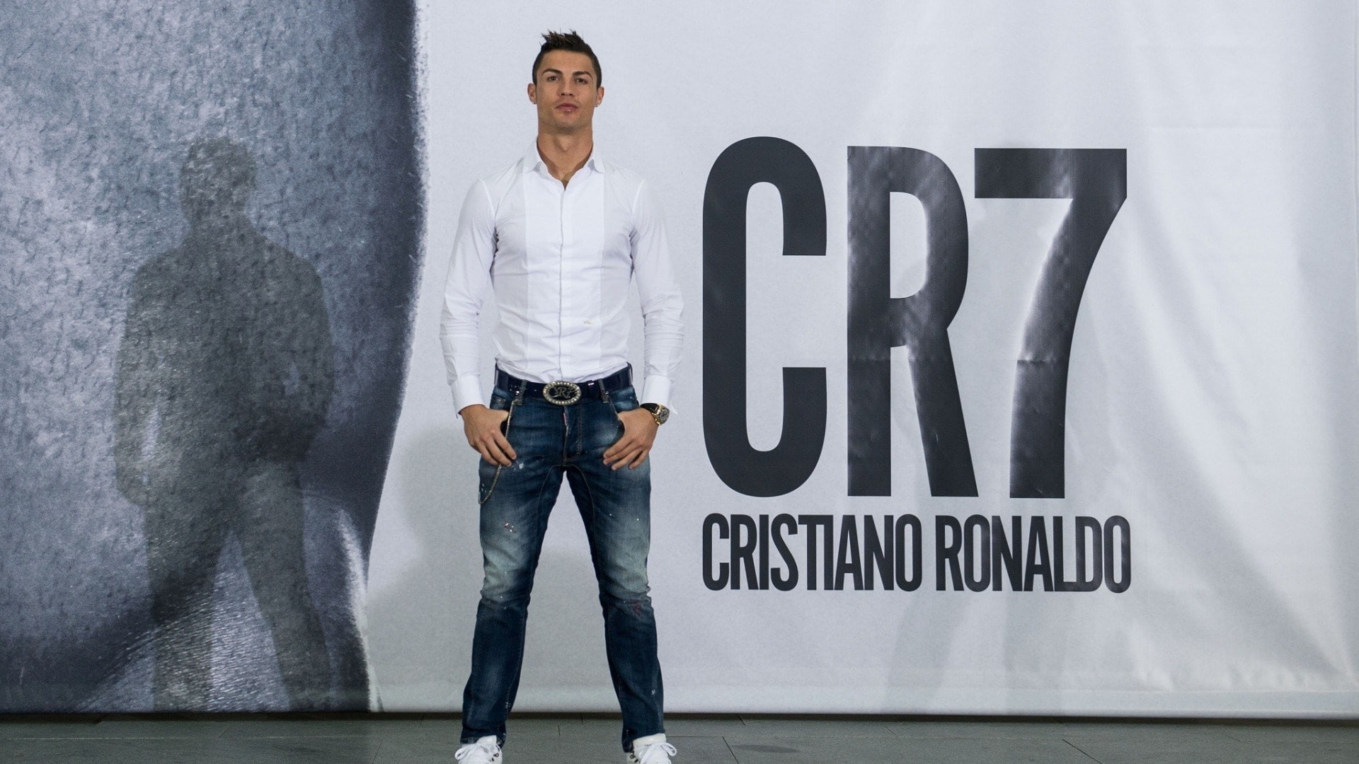 cr7 photos, one person, standing, casual clothing, front view