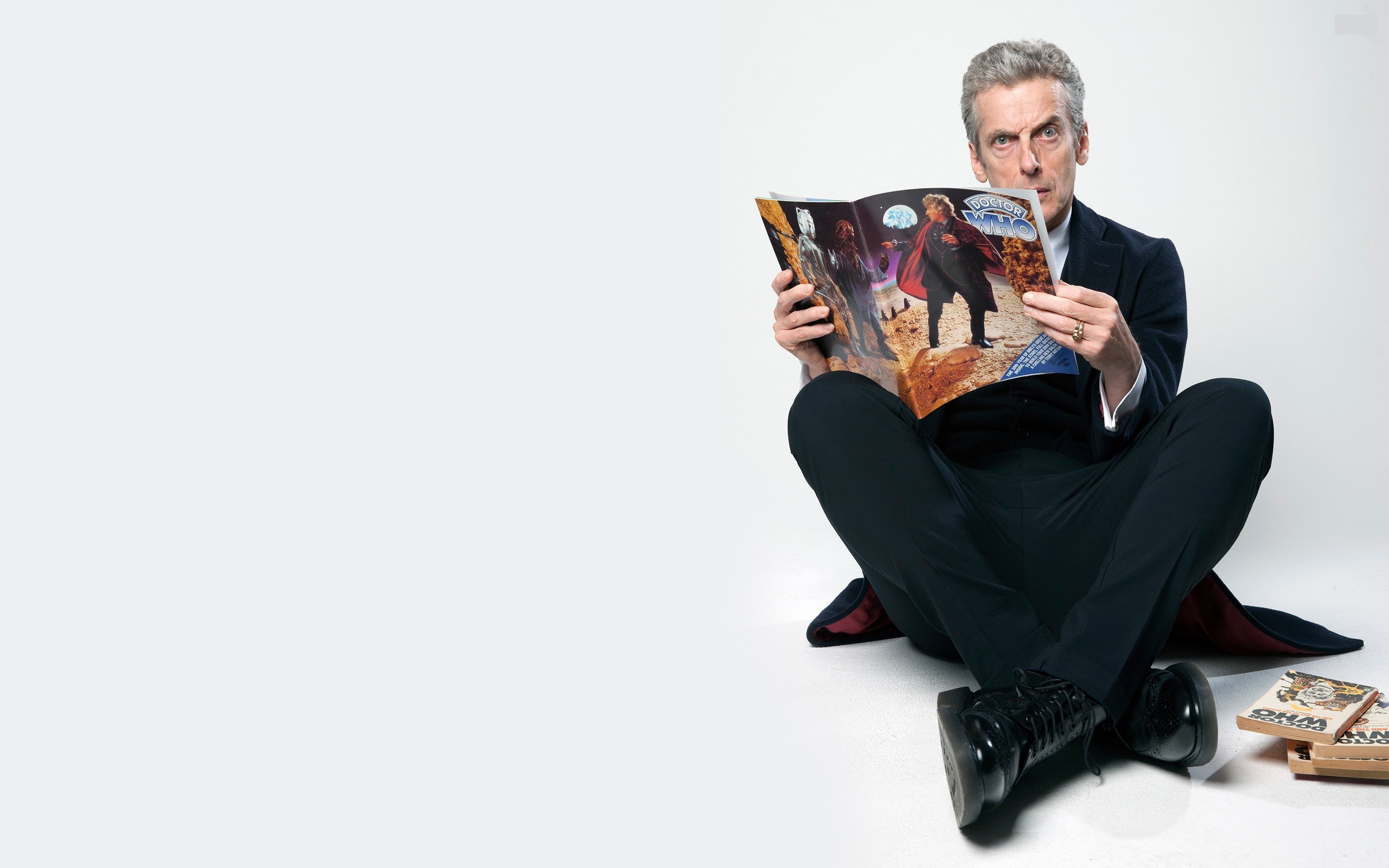 doctor who the doctor peter capaldi, males, mature adult, white background