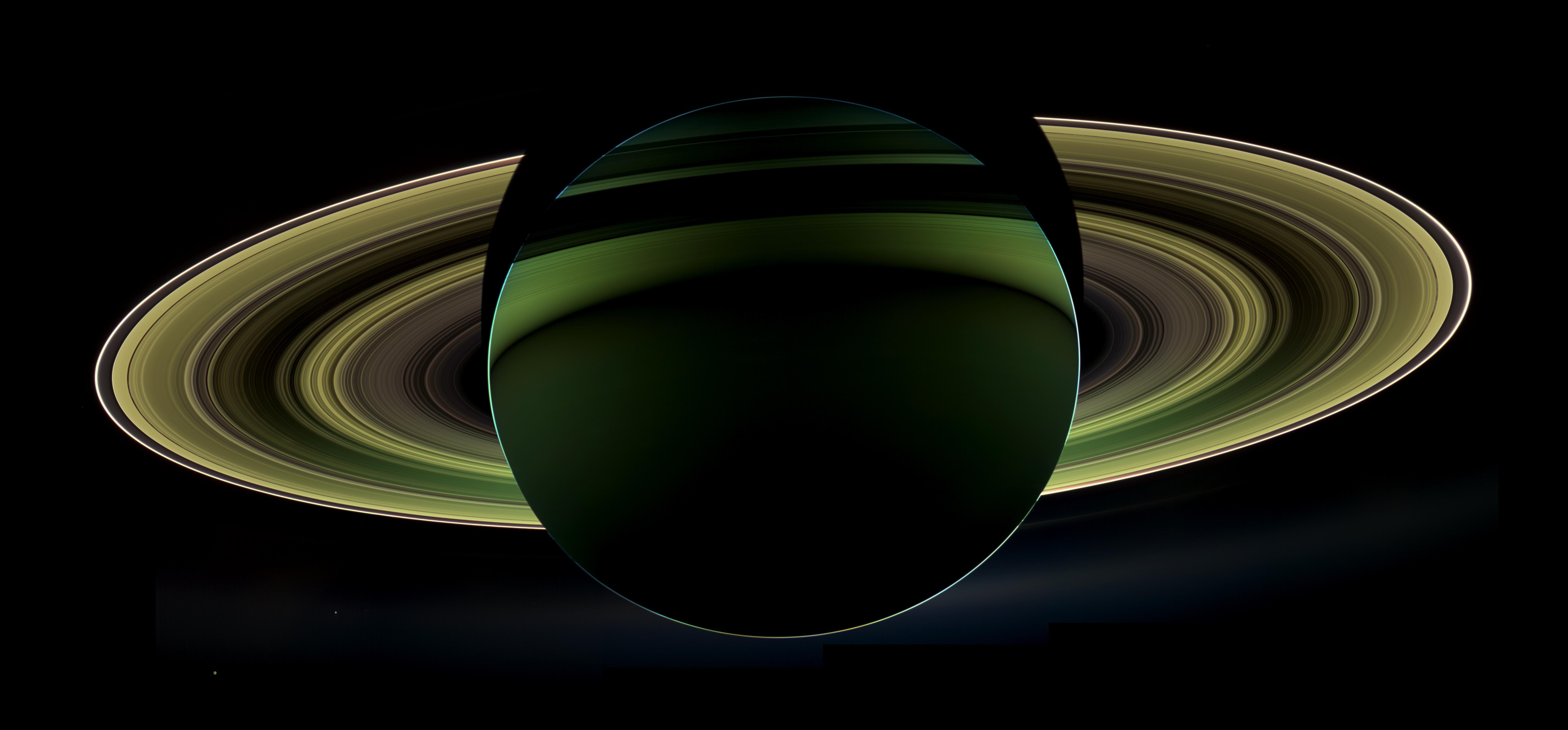 Saturn, Dark, 5K, Rings of Saturn, night, no people, geometric shape