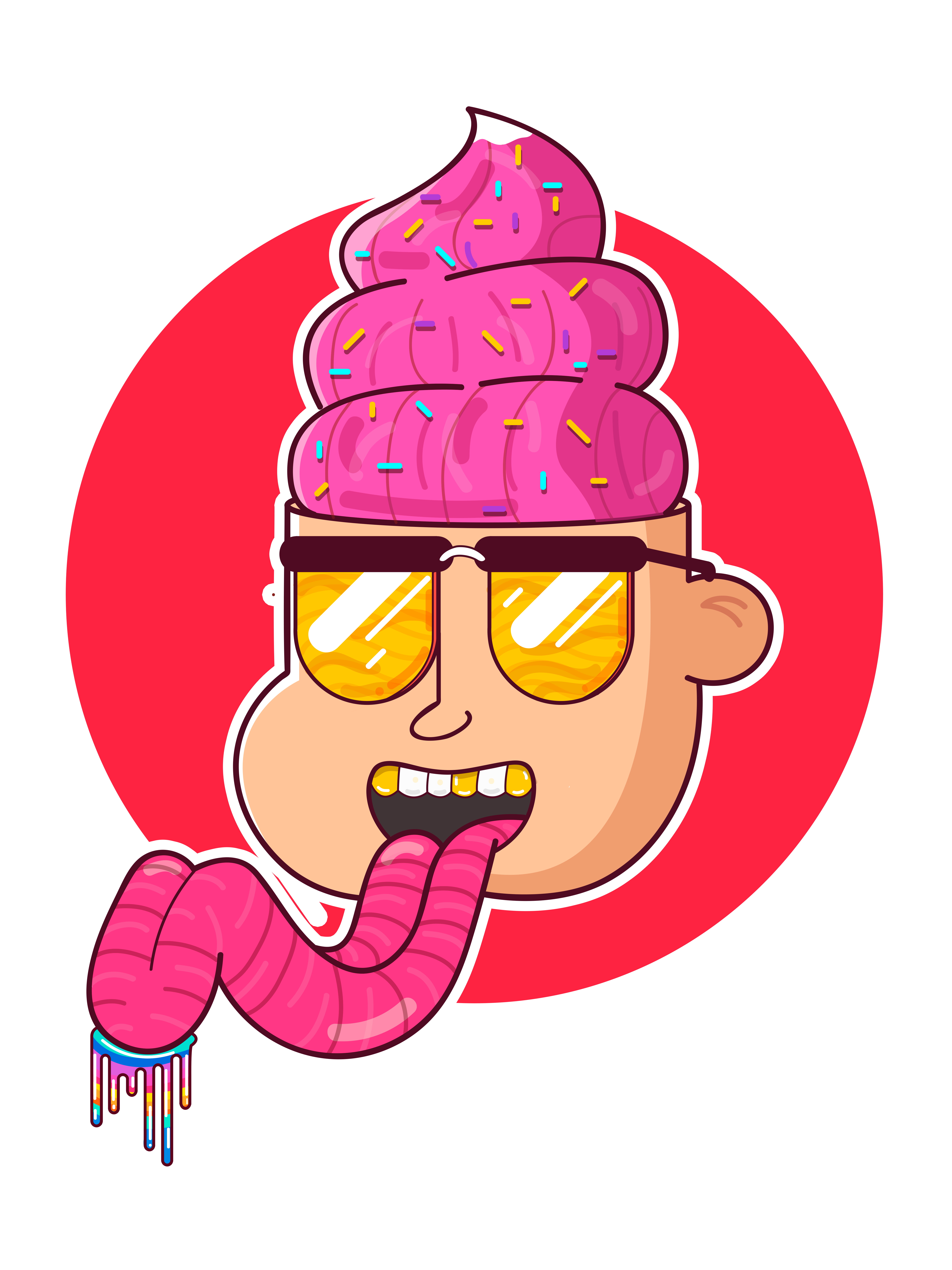 illustration, Candyman, food and drink, pink color, refreshment