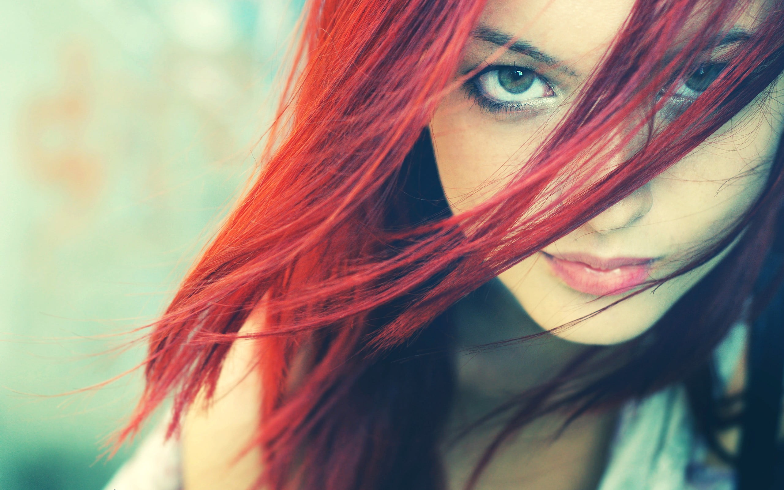 Free Download Hd Wallpaper Womens Red Lipstick Redhead Green Eyes