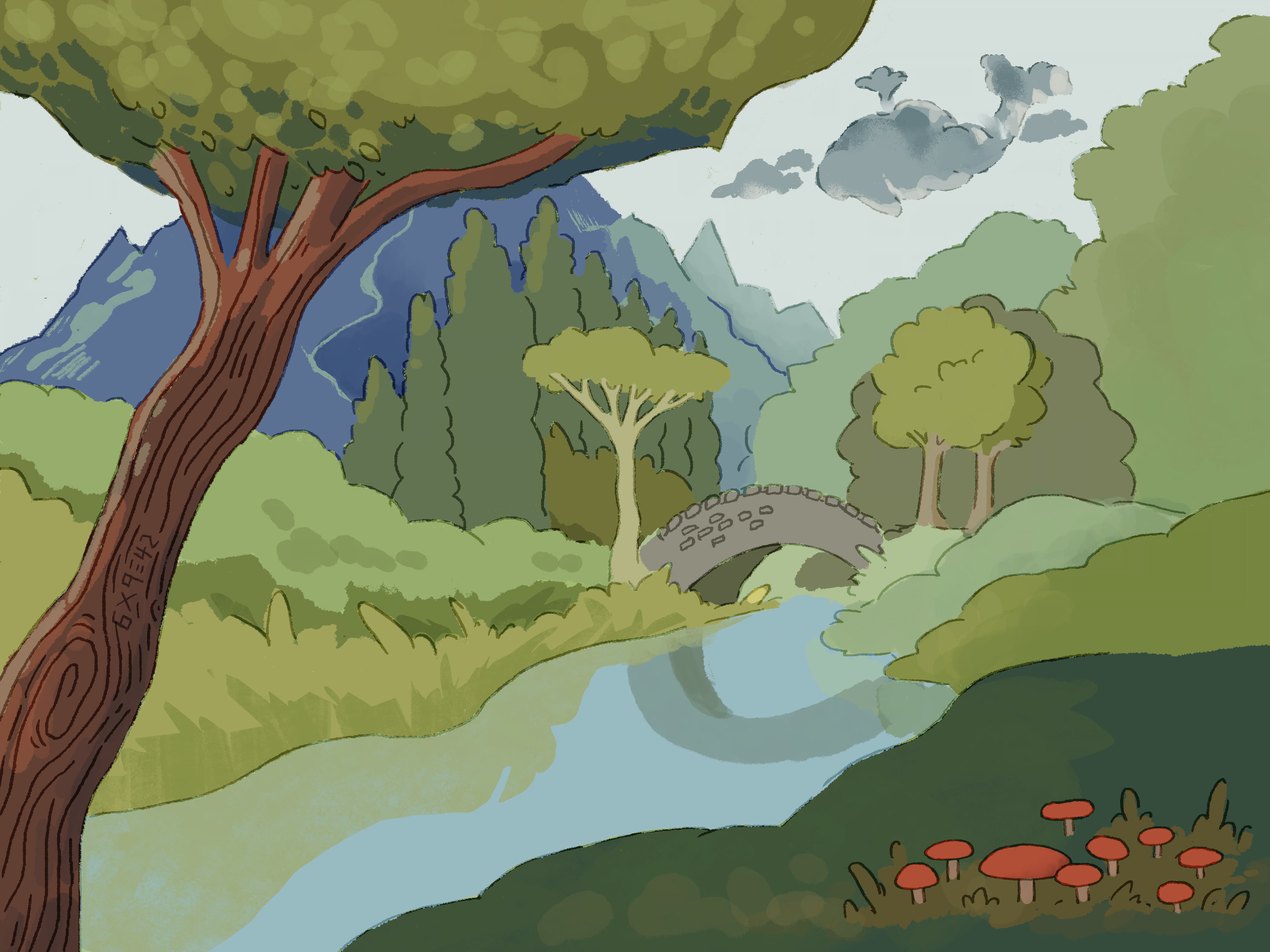 Fedora, Linux, operating system, forest, river, bridge, trees