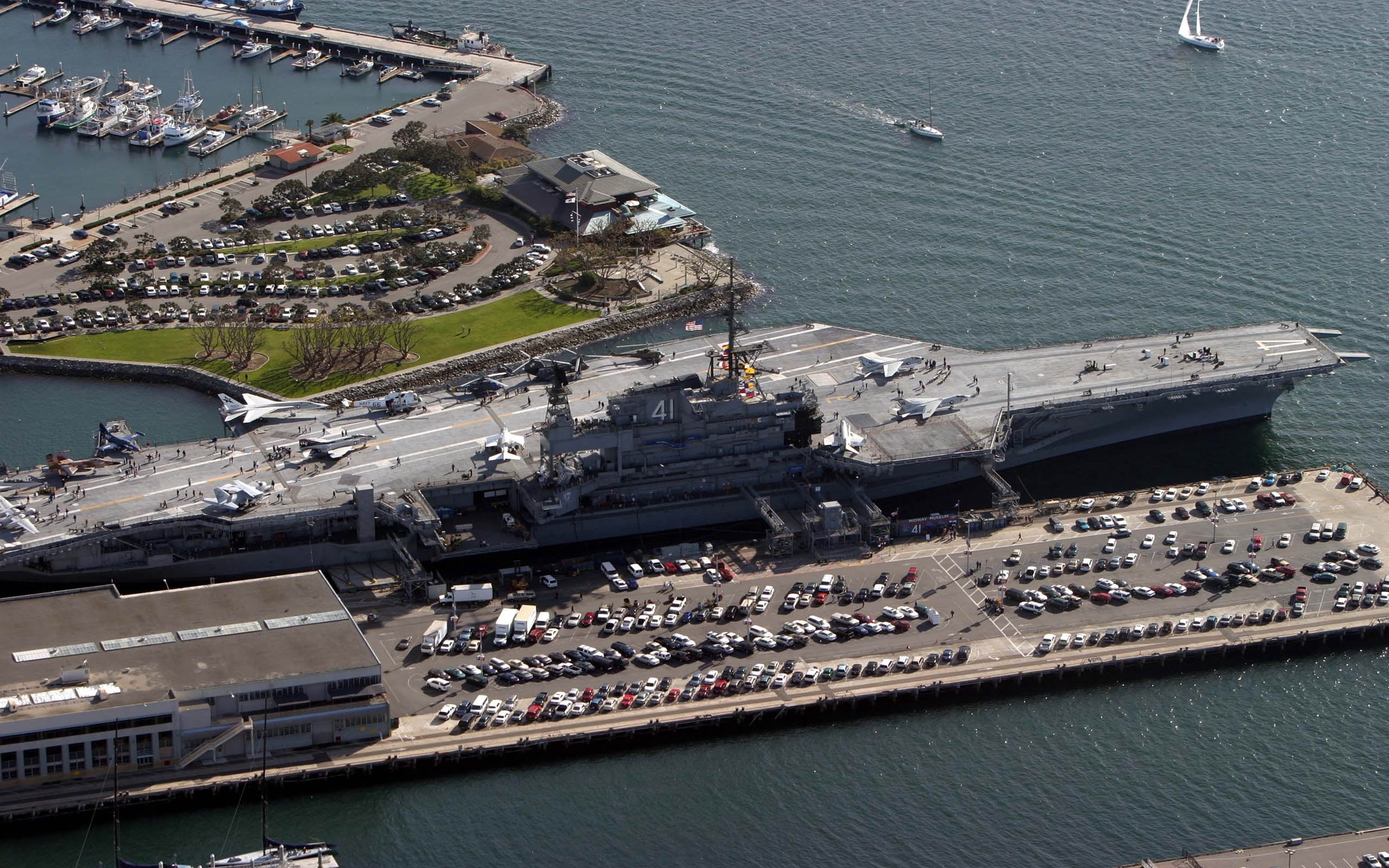 grey aircraft carrier, uss midway museum, san diego, california
