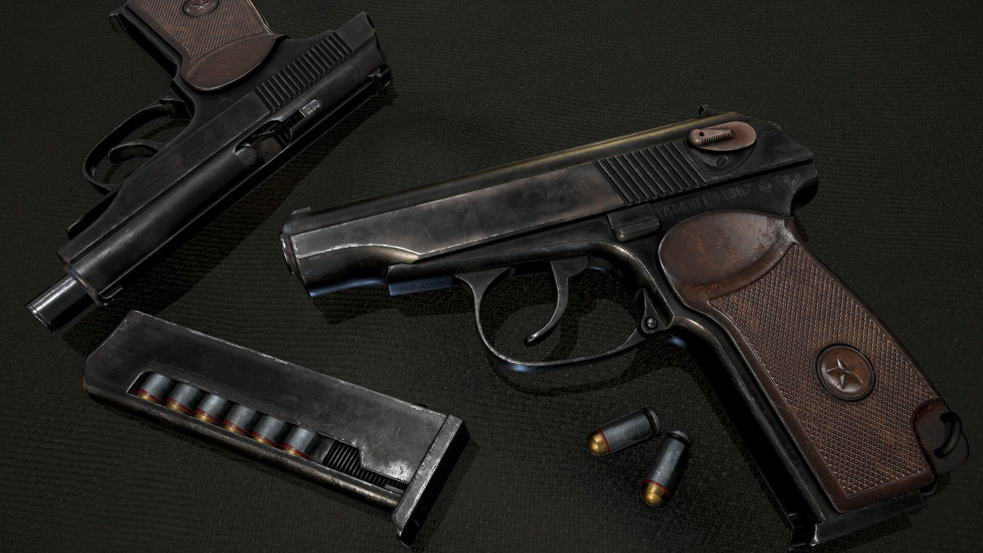 gun, render, Rendering, Makarov, the Makarov pistol