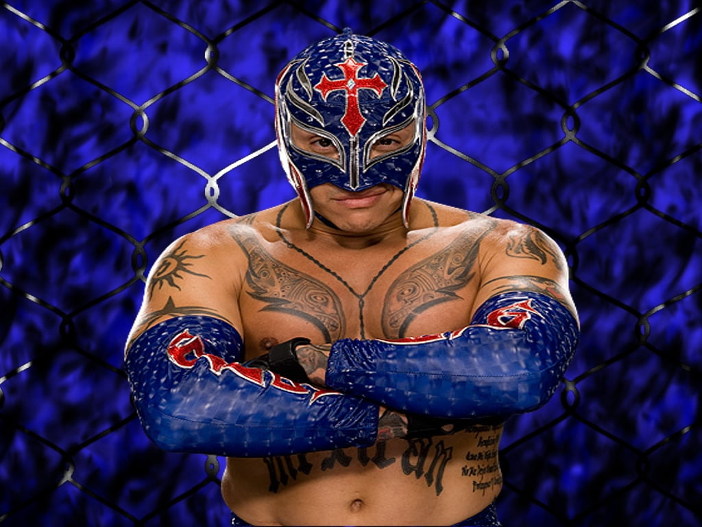 Rey Mysterio Blue Mask, Rey Mysterio, WWE, tattoo, adult, one person