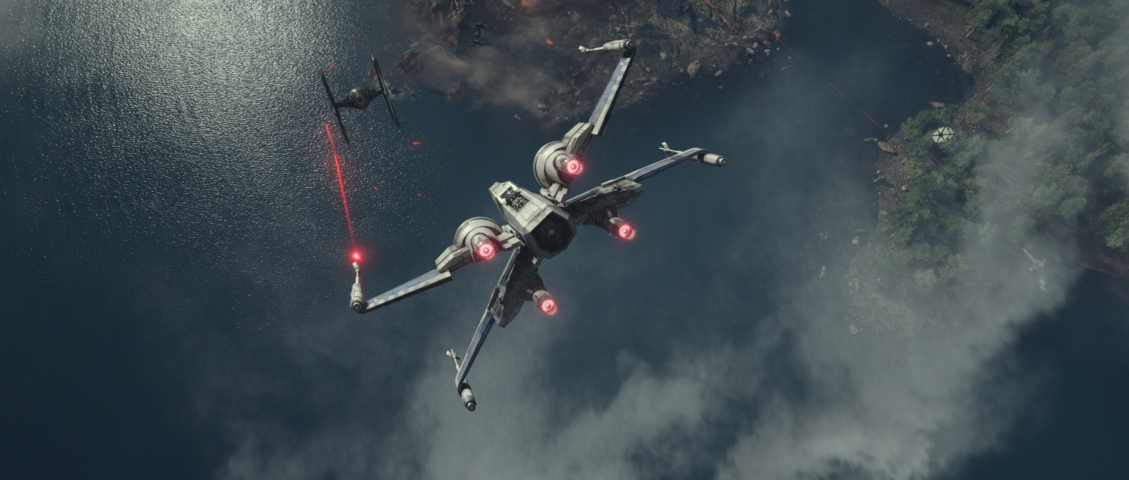 Star Wars: The Force Awakens, X-wing, TIE Fighter, movies, cloud - sky