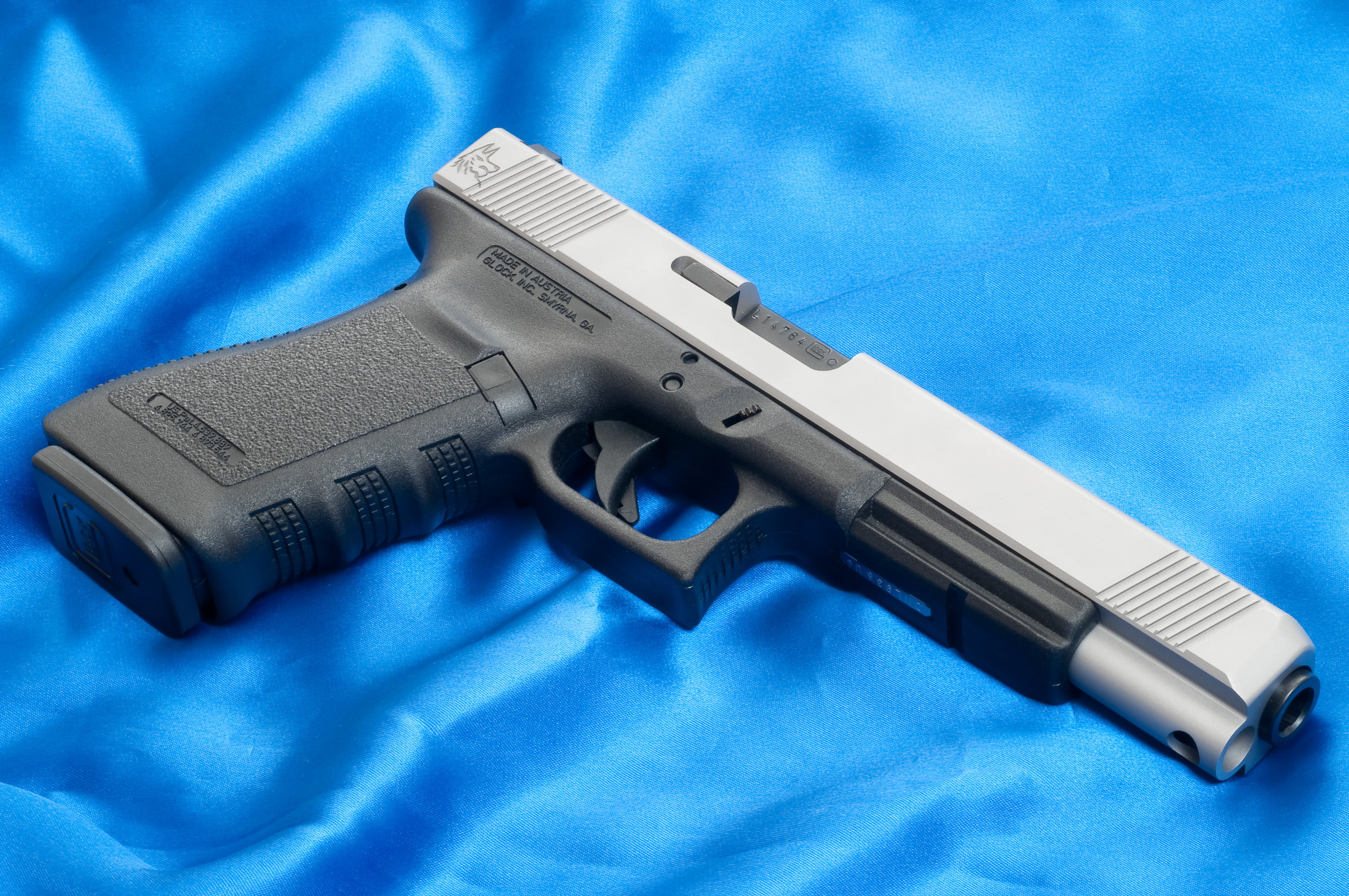 black and gray semi-automatic pistol, Blue, Gun, Austria, Wallpaper