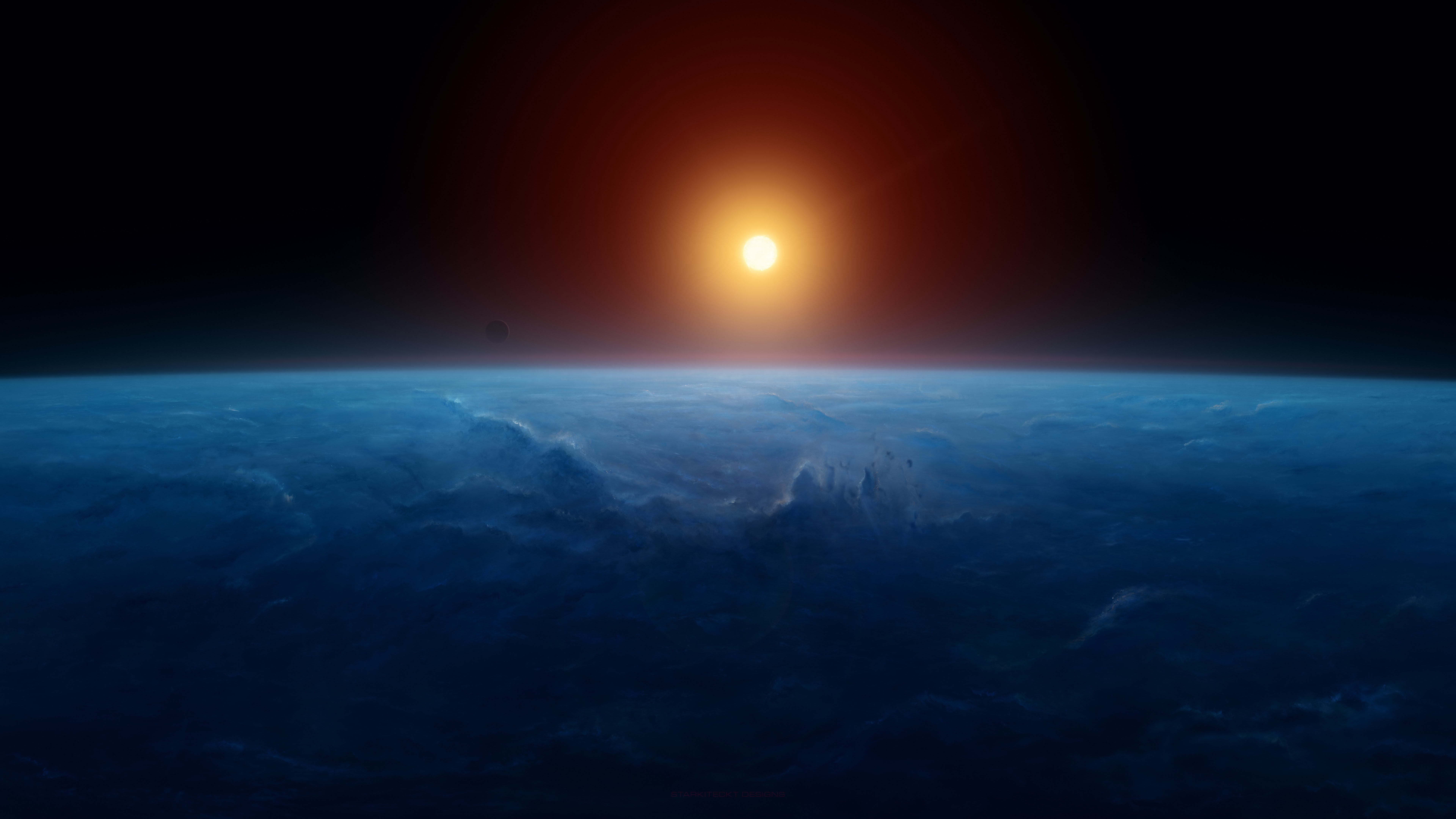 sunrise, horizon, earth, 8k, light, space