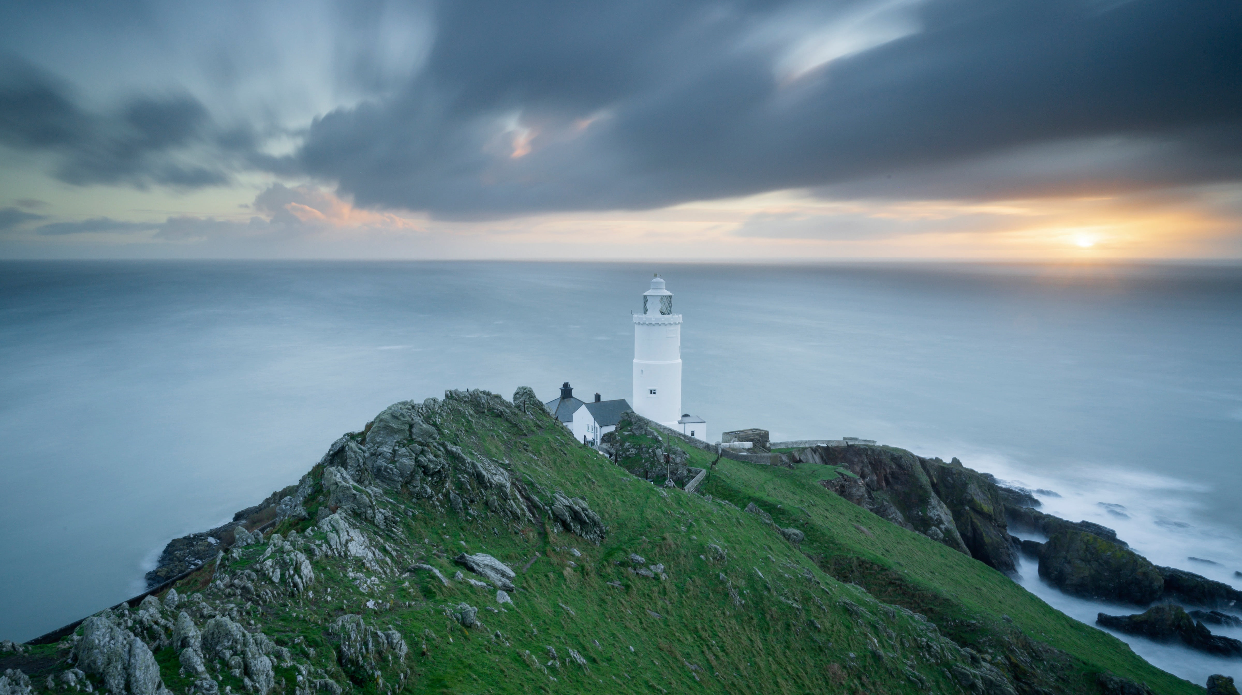 sea, lighthouse, England, Devon, Cape, The Channel, English Channel