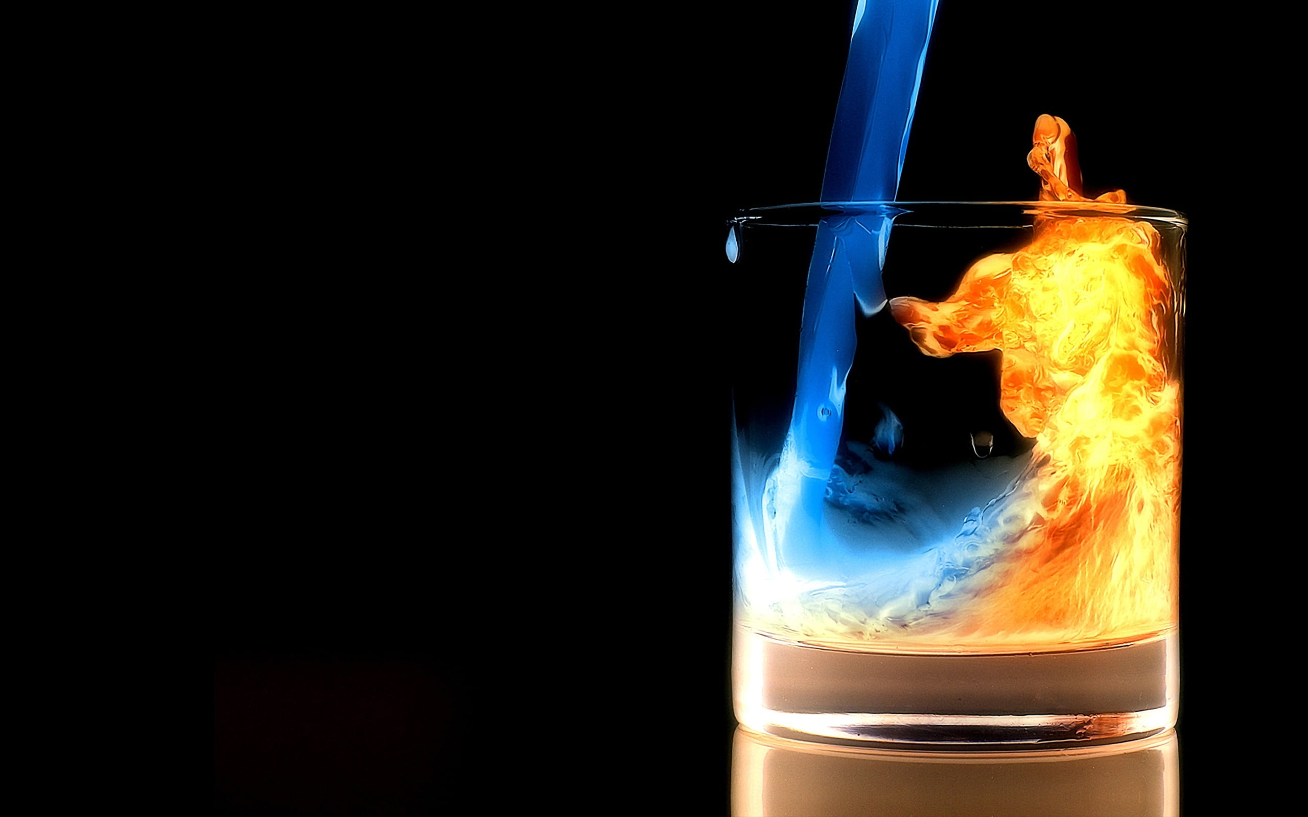 drinking, elements, black background, studio shot, copy space