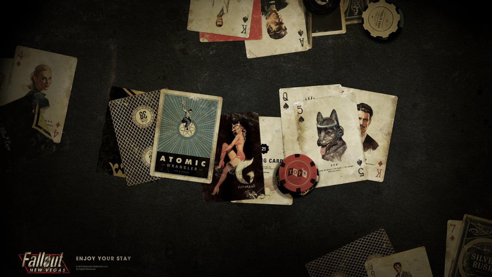 Fallout: New Vegas, video games, poker, playing cards