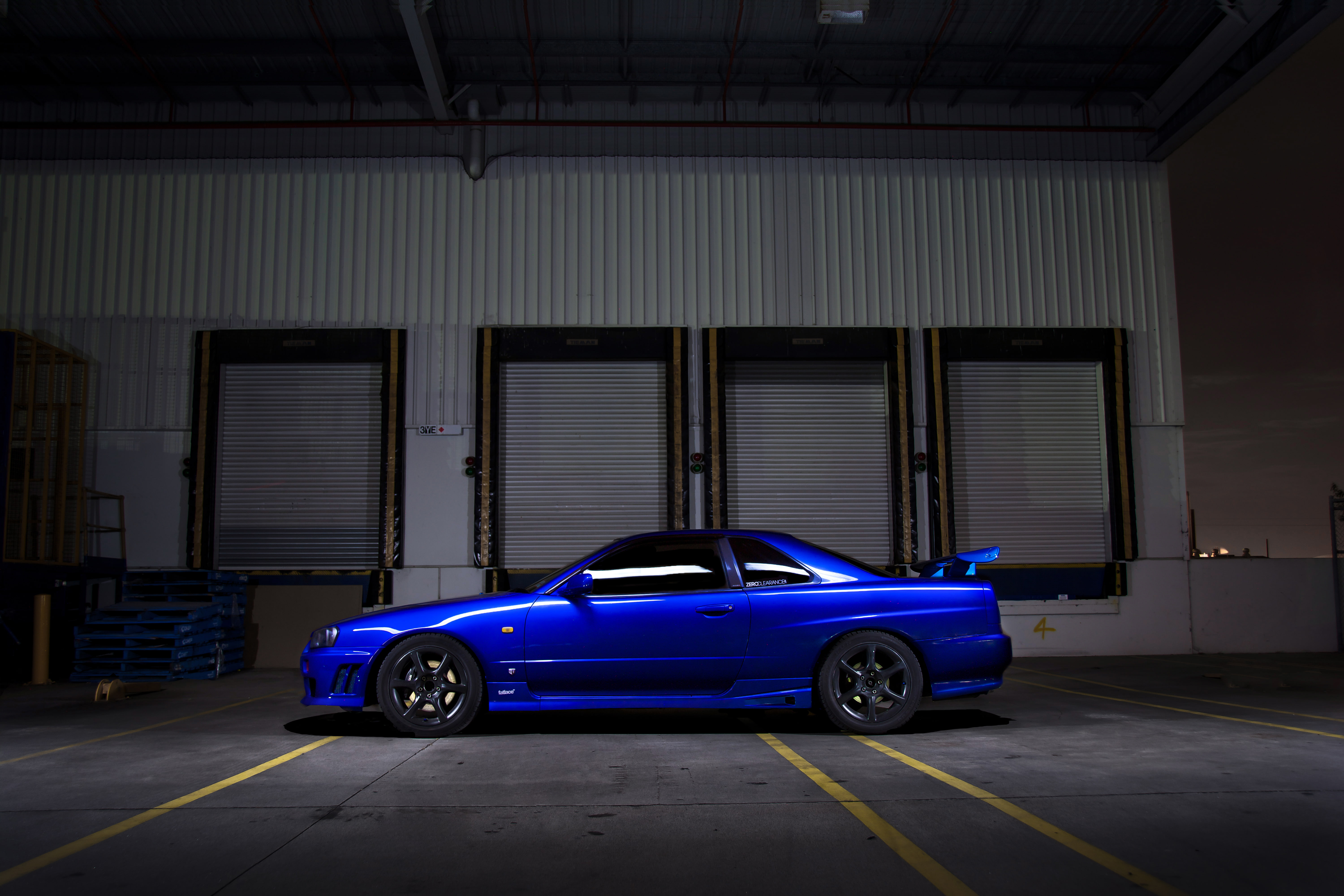 blue Nissan Skyline R-34 GTR, black, profile, wheels, drives